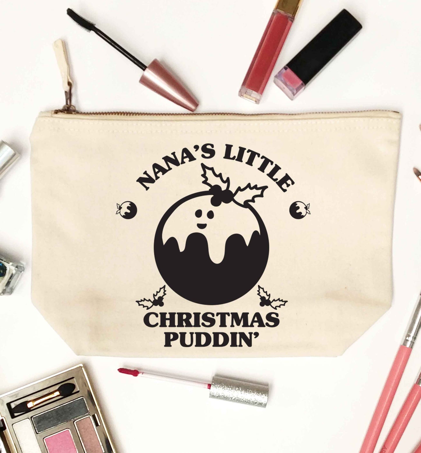 Nana's little Christmas puddin' natural makeup bag