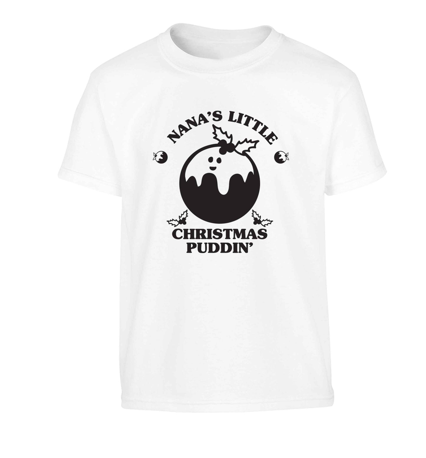 Nana's little Christmas puddin' Children's white Tshirt 12-13 Years