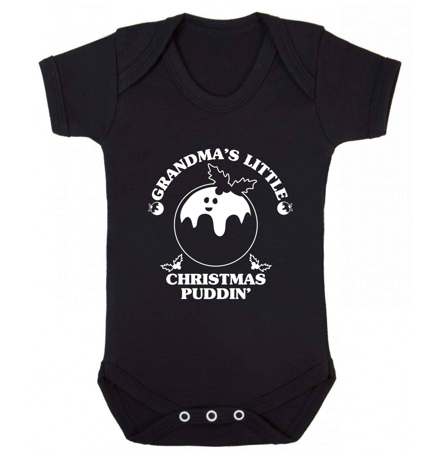 Grandma's little Christmas puddin' Baby Vest black 18-24 months