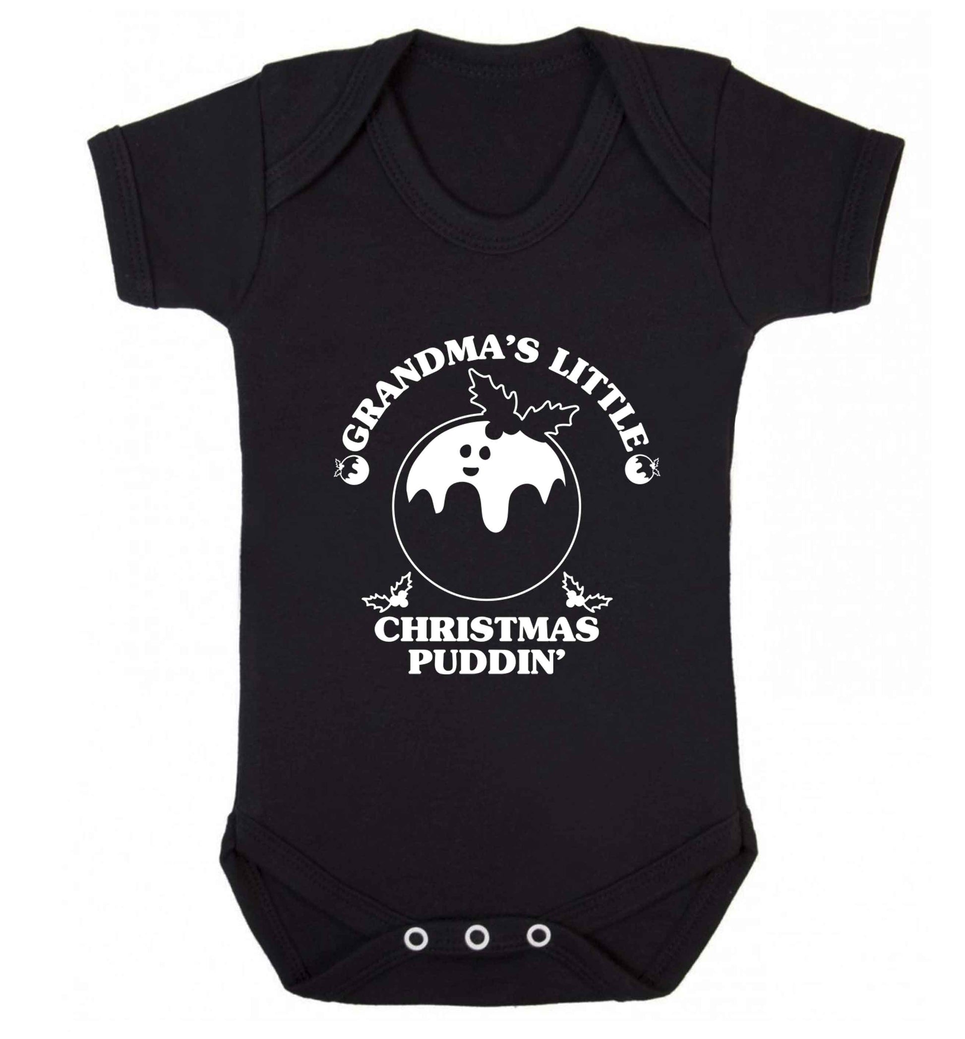Grandma's little Christmas puddin' Baby Vest black 18-24 months