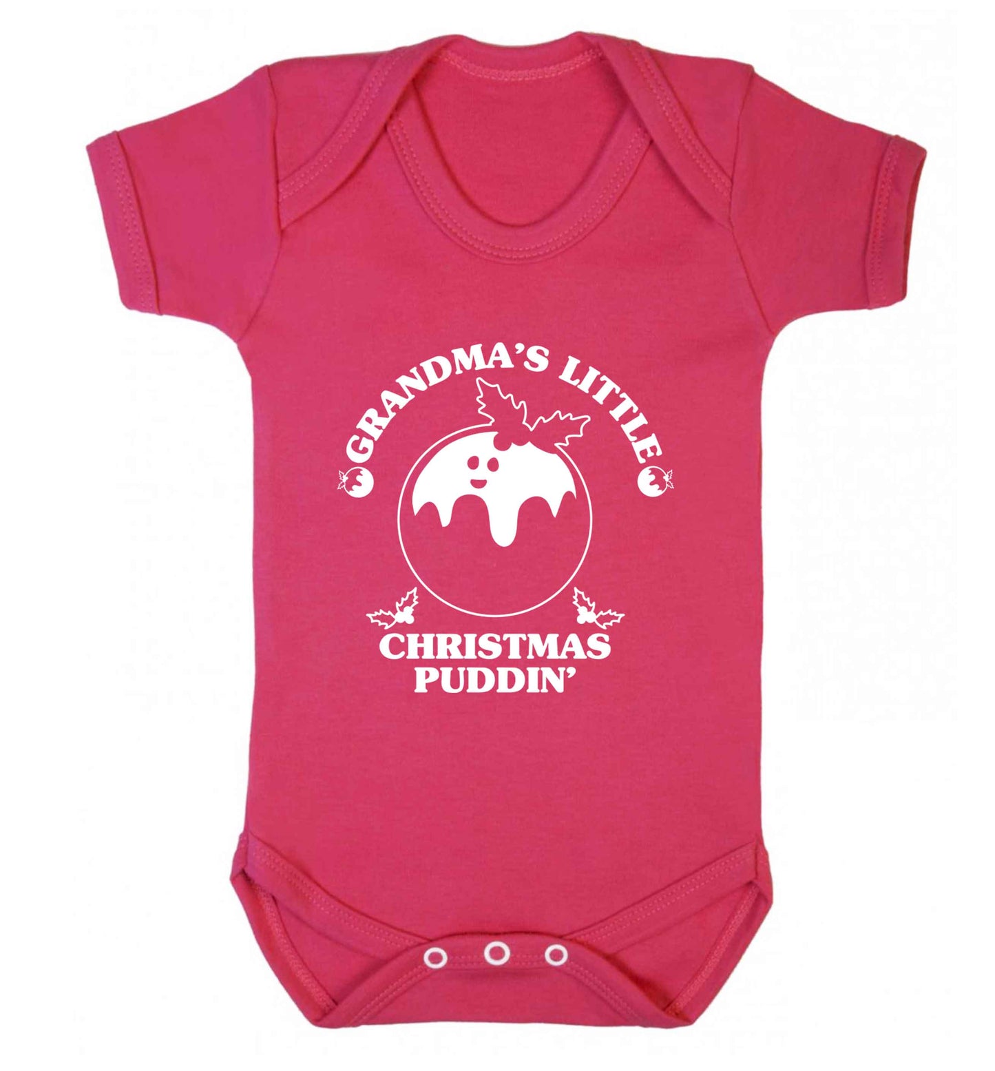 Grandma's little Christmas puddin' Baby Vest dark pink 18-24 months