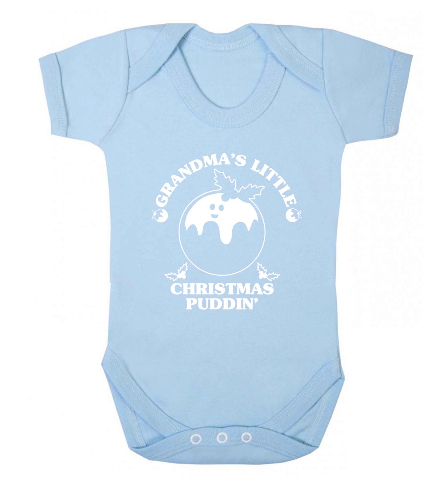 Grandma's little Christmas puddin' Baby Vest pale blue 18-24 months