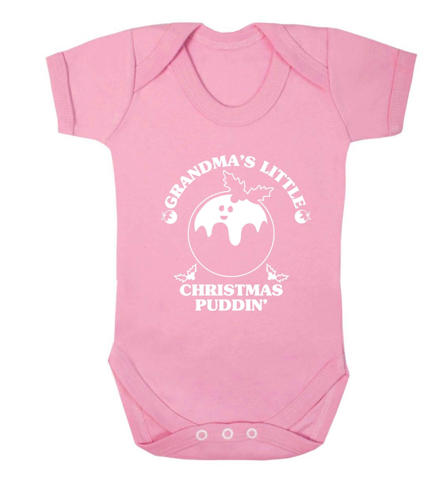 Grandma's little Christmas puddin' Baby Vest pale pink 18-24 months