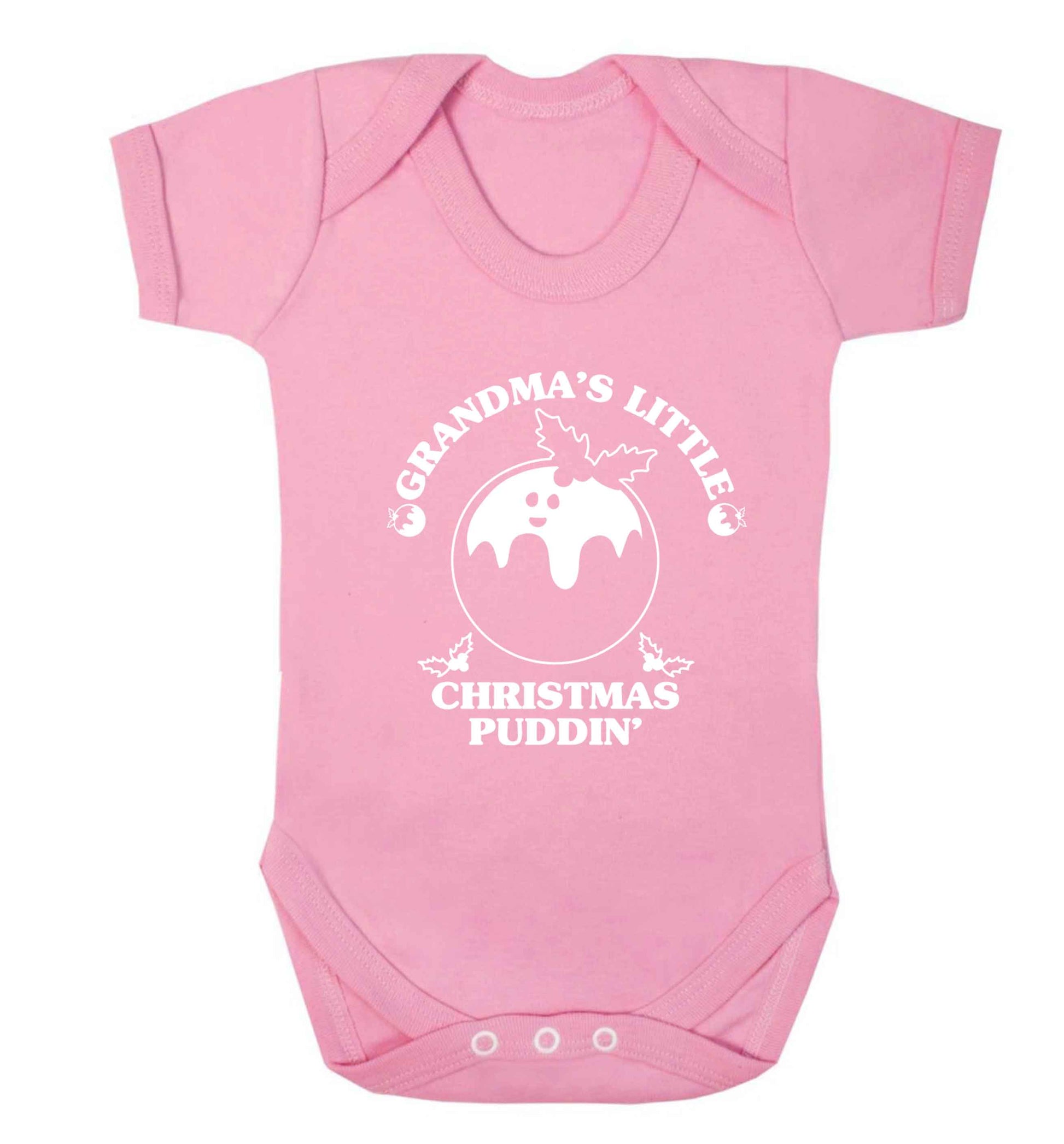 Grandma's little Christmas puddin' Baby Vest pale pink 18-24 months