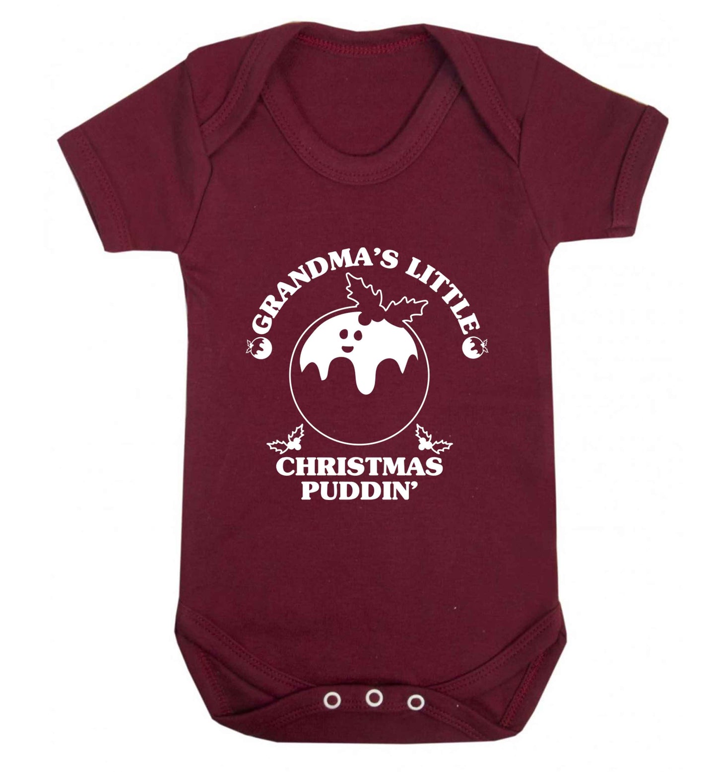 Grandma's little Christmas puddin' Baby Vest maroon 18-24 months