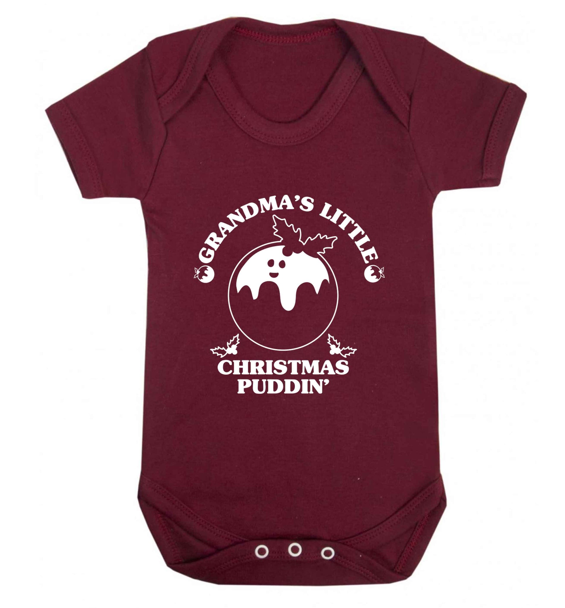 Grandma's little Christmas puddin' Baby Vest maroon 18-24 months