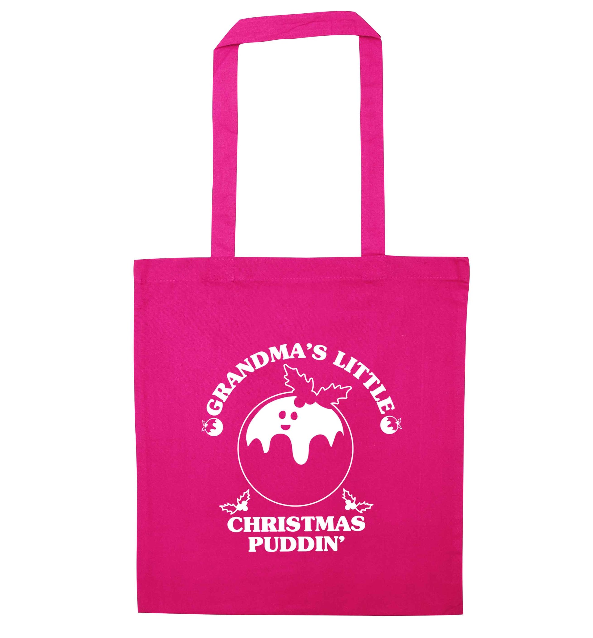 Grandma's little Christmas puddin' pink tote bag