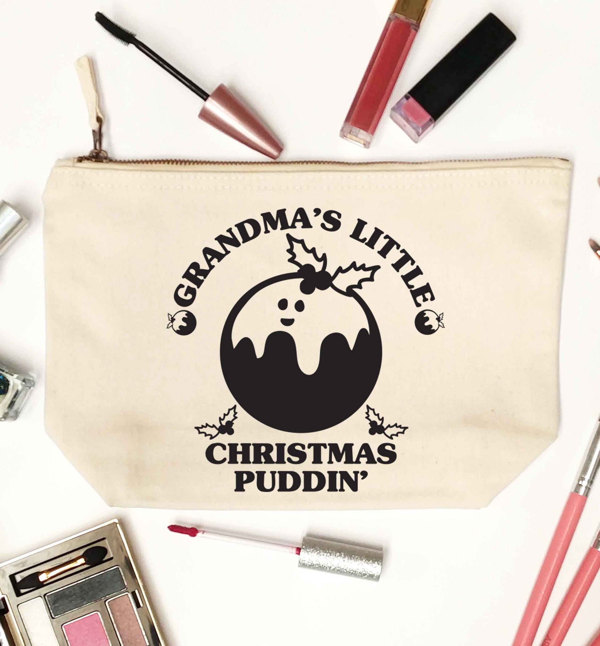 Grandma's little Christmas puddin' natural makeup bag