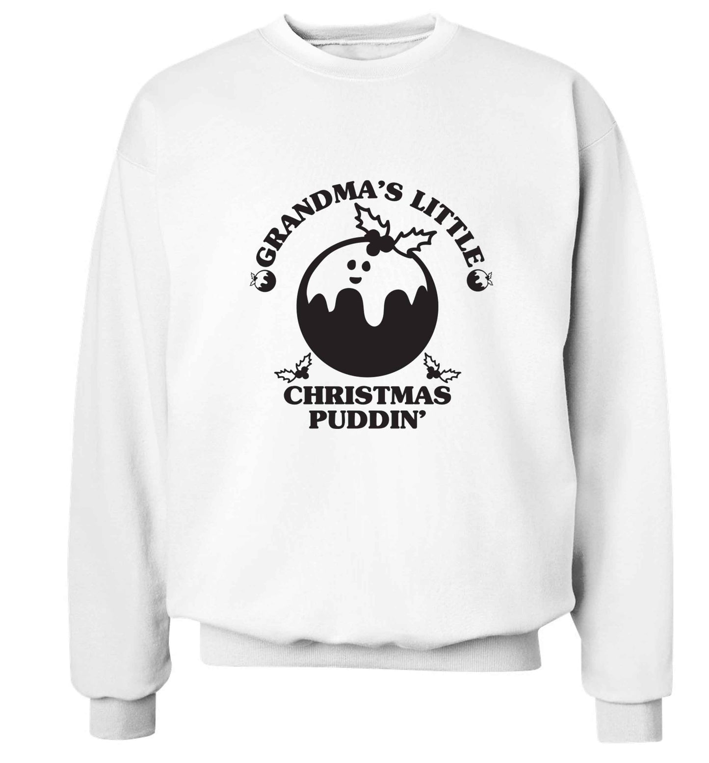 Grandma's little Christmas puddin' Adult's unisex white Sweater 2XL