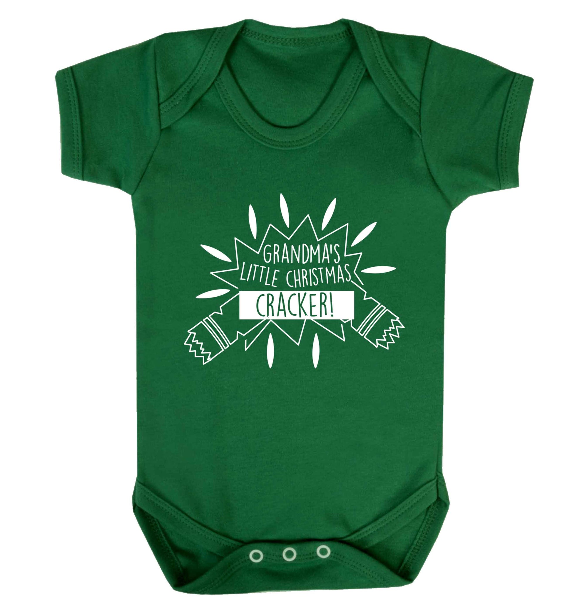 Grandma's little Christmas cracker Baby Vest green 18-24 months
