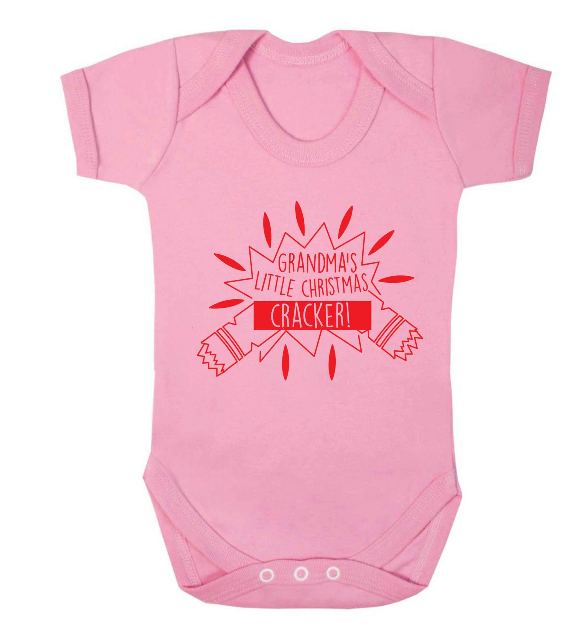 Grandma's little Christmas cracker Baby Vest pale pink 18-24 months