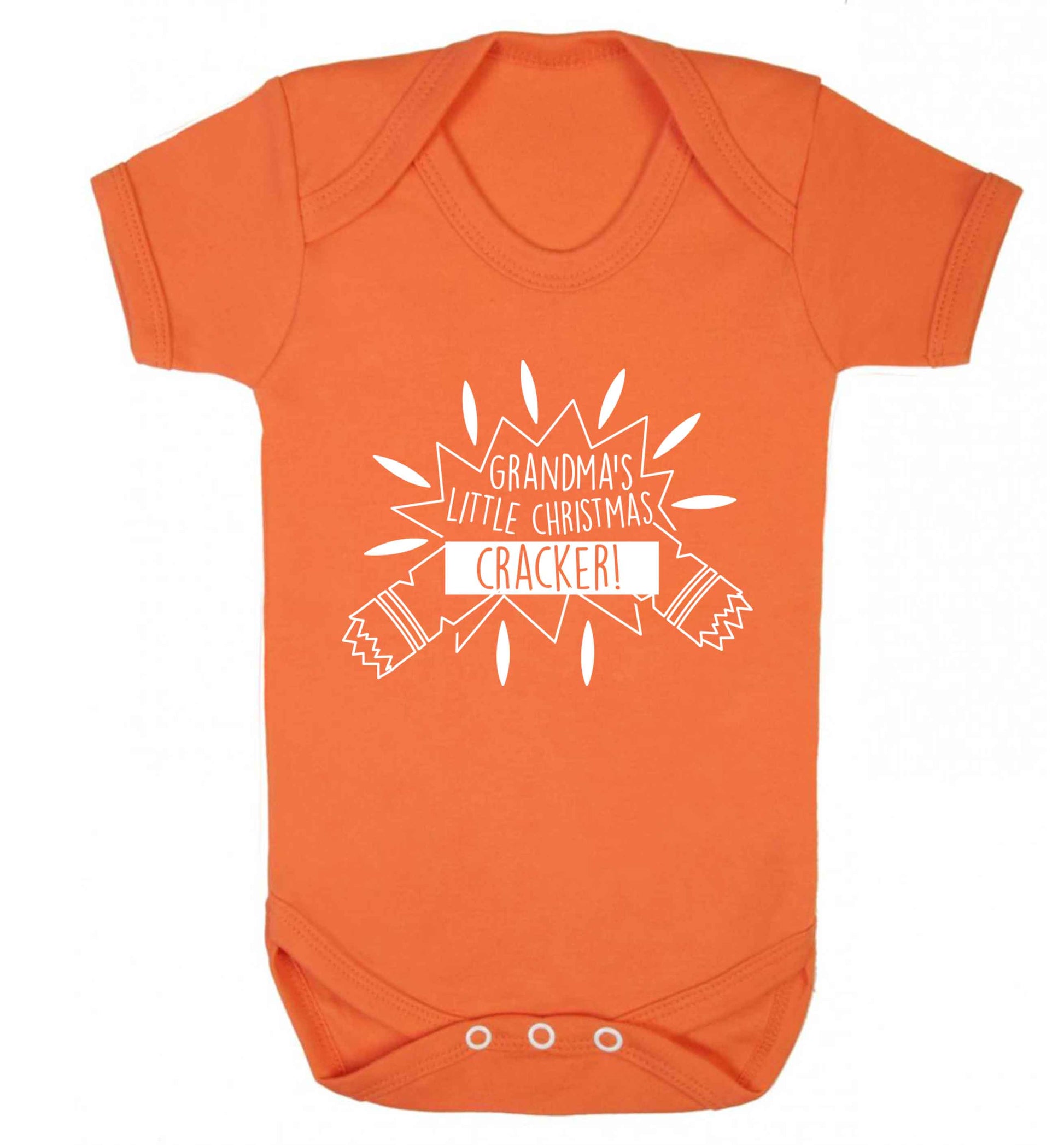 Grandma's little Christmas cracker Baby Vest orange 18-24 months