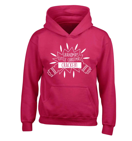 Grandma's little Christmas cracker children's pink hoodie 12-13 Years