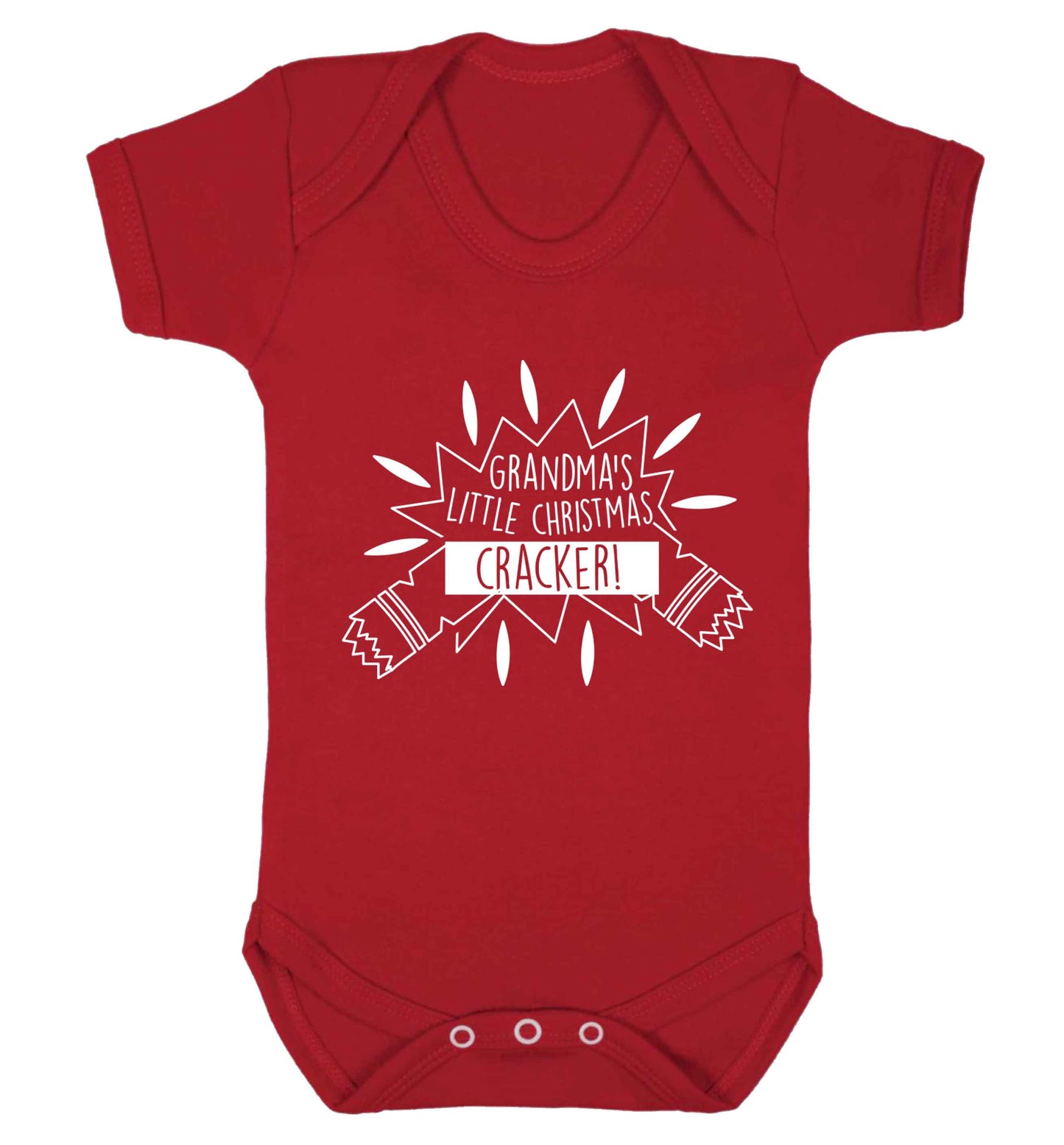 Grandma's little Christmas cracker Baby Vest red 18-24 months