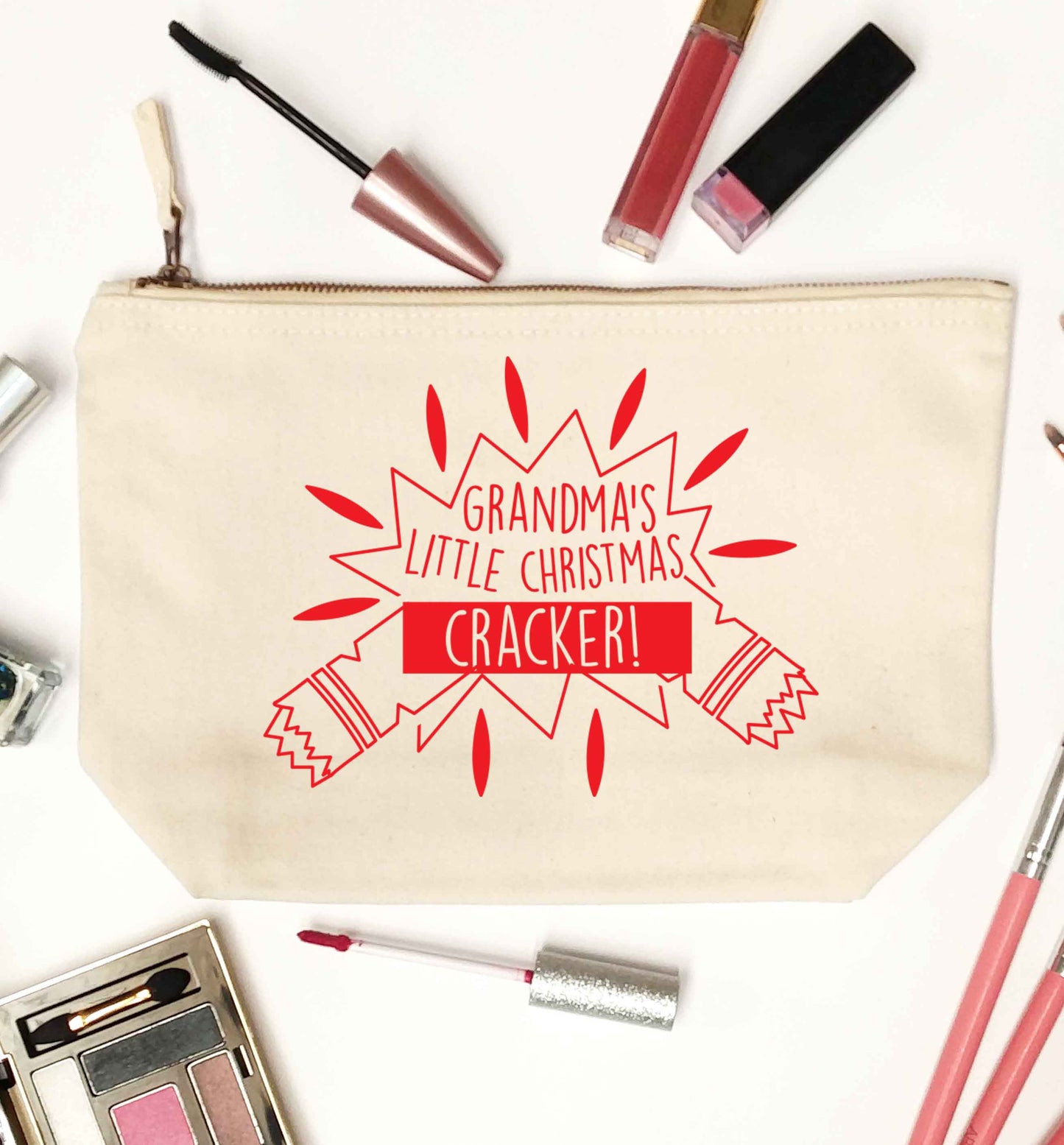 Grandma's little Christmas cracker natural makeup bag