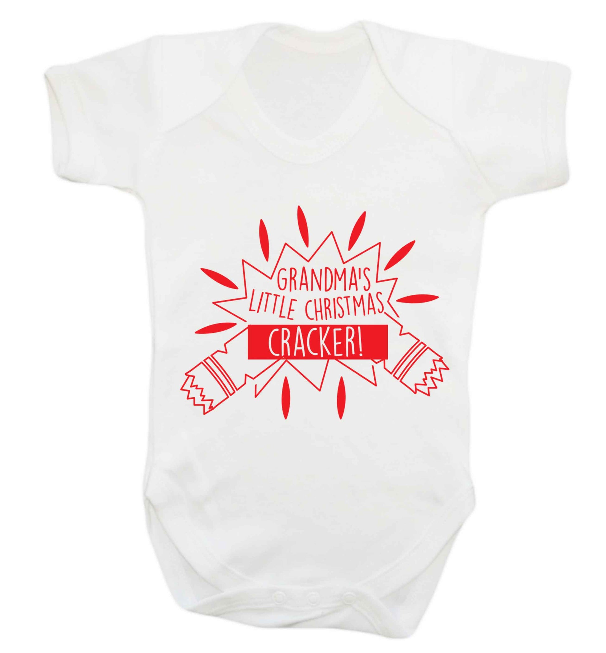 Grandma's little Christmas cracker Baby Vest white 18-24 months