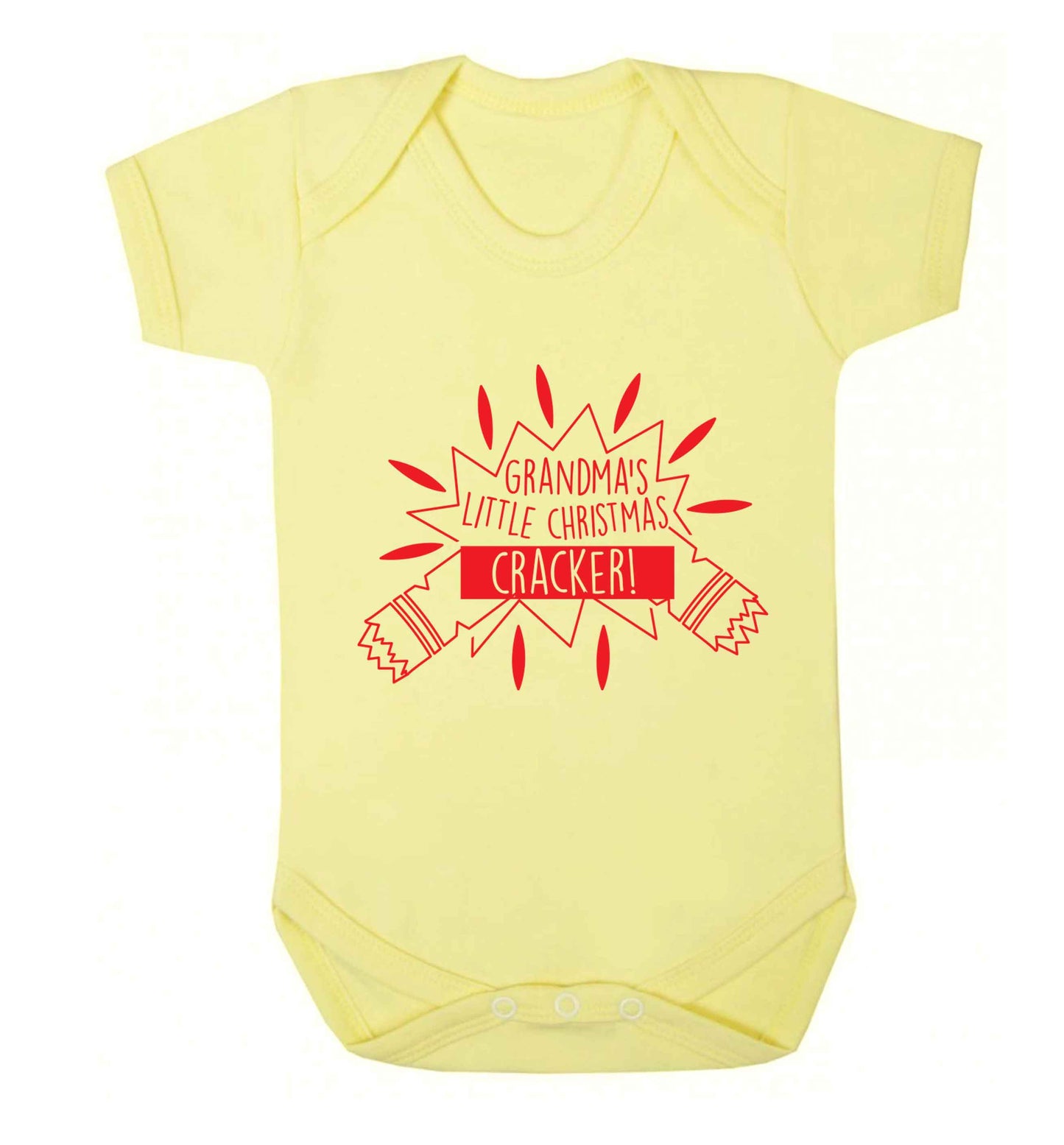 Grandma's little Christmas cracker Baby Vest pale yellow 18-24 months