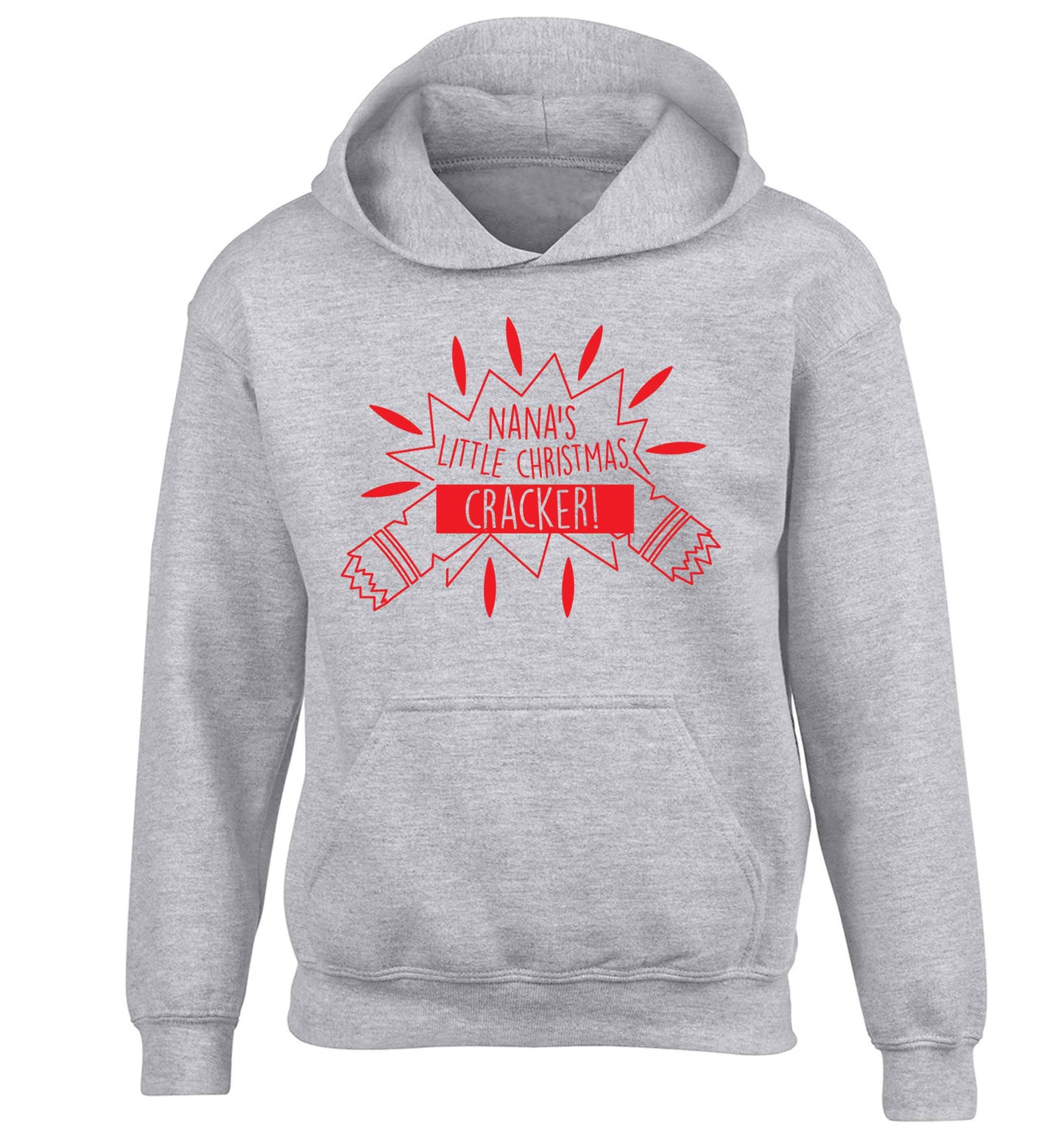 Nana's little Christmas cracker children's grey hoodie 12-13 Years