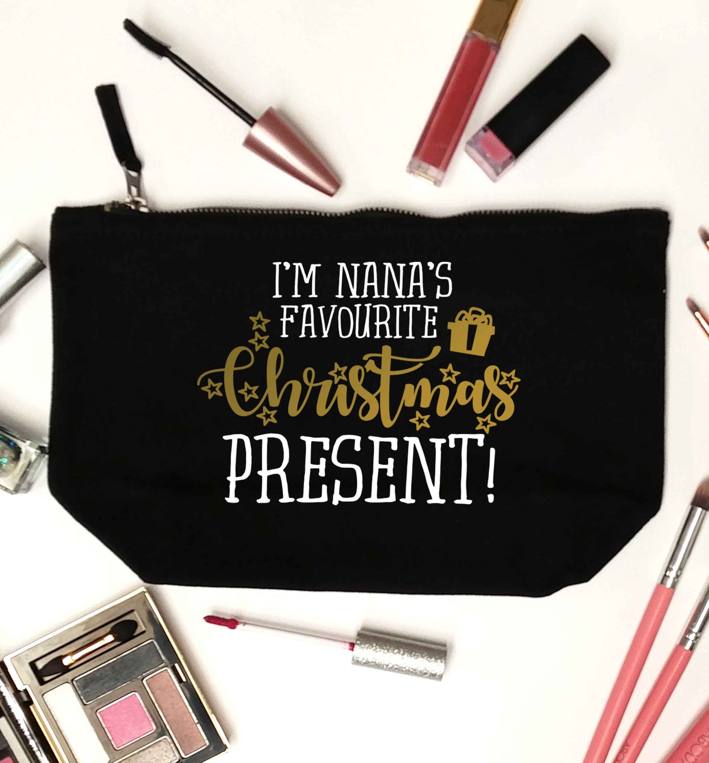 Nana's favourite Christmas present black makeup bag