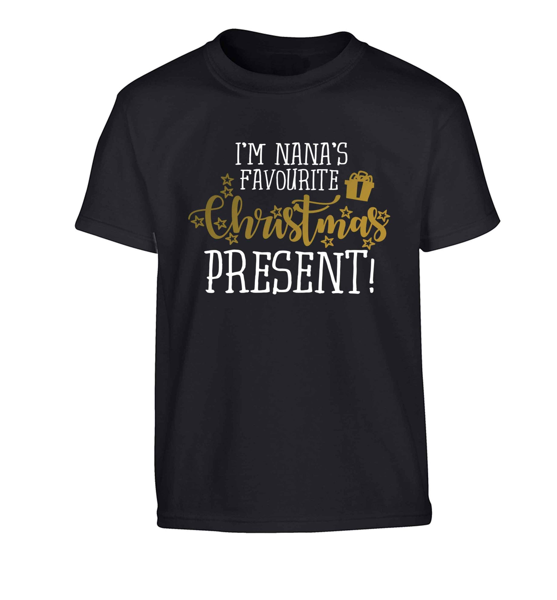 Nana's favourite Christmas present Children's black Tshirt 12-13 Years