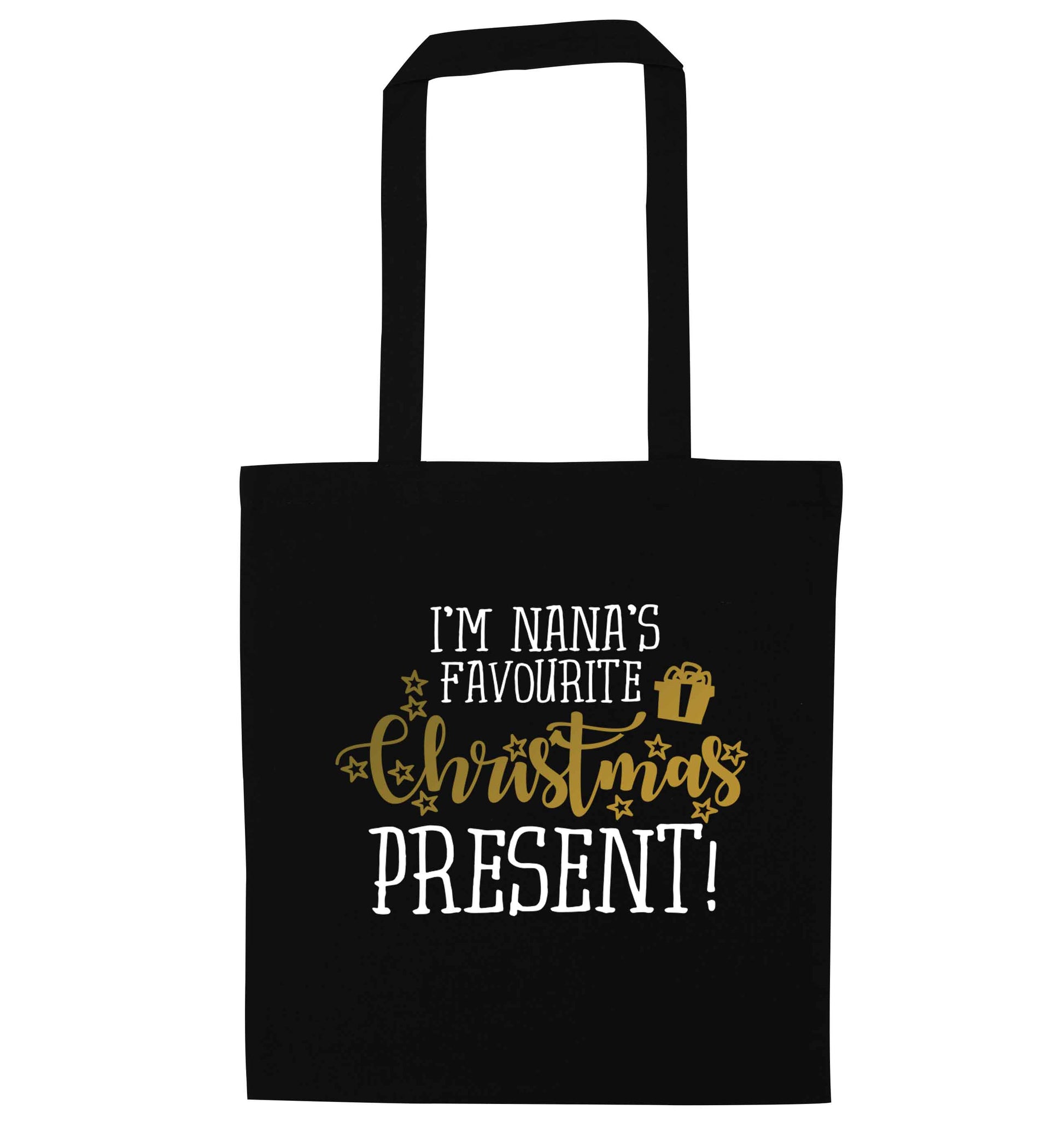 Nana's favourite Christmas present black tote bag