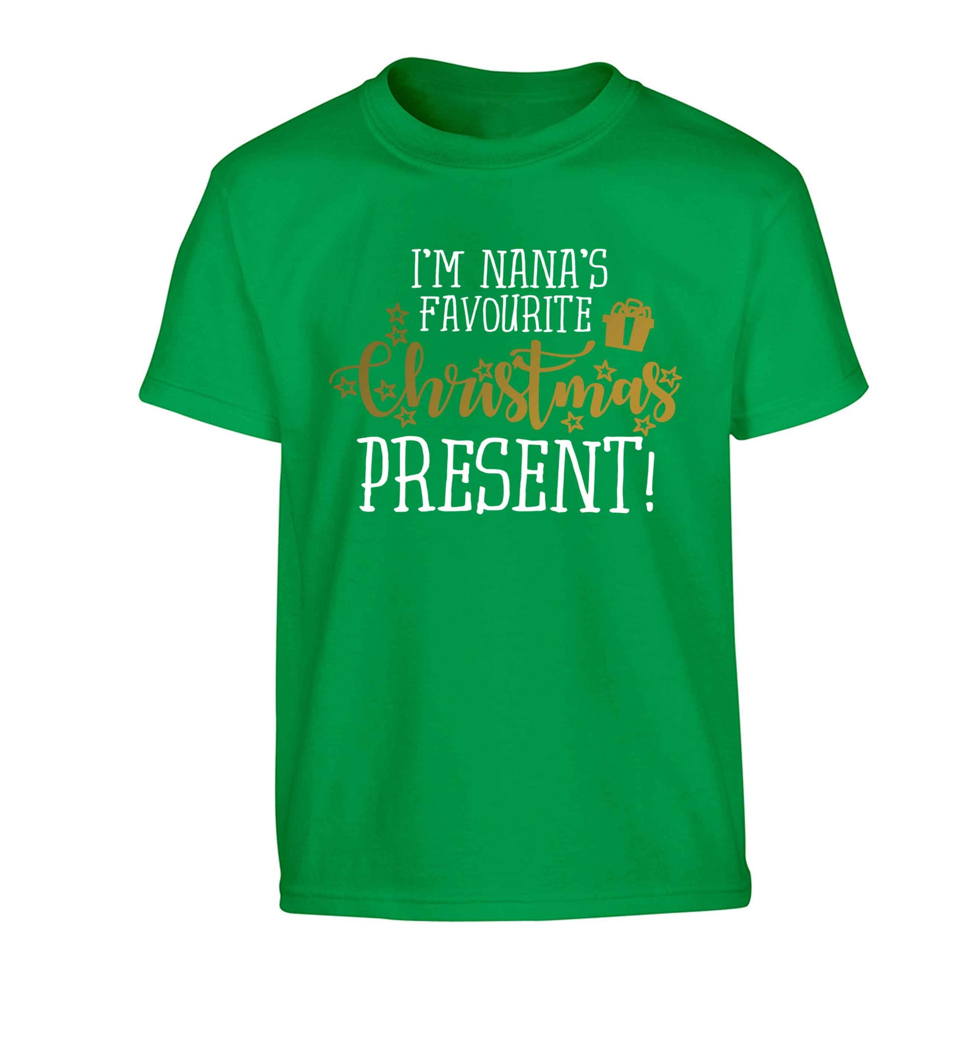 Nana's favourite Christmas present Children's green Tshirt 12-13 Years