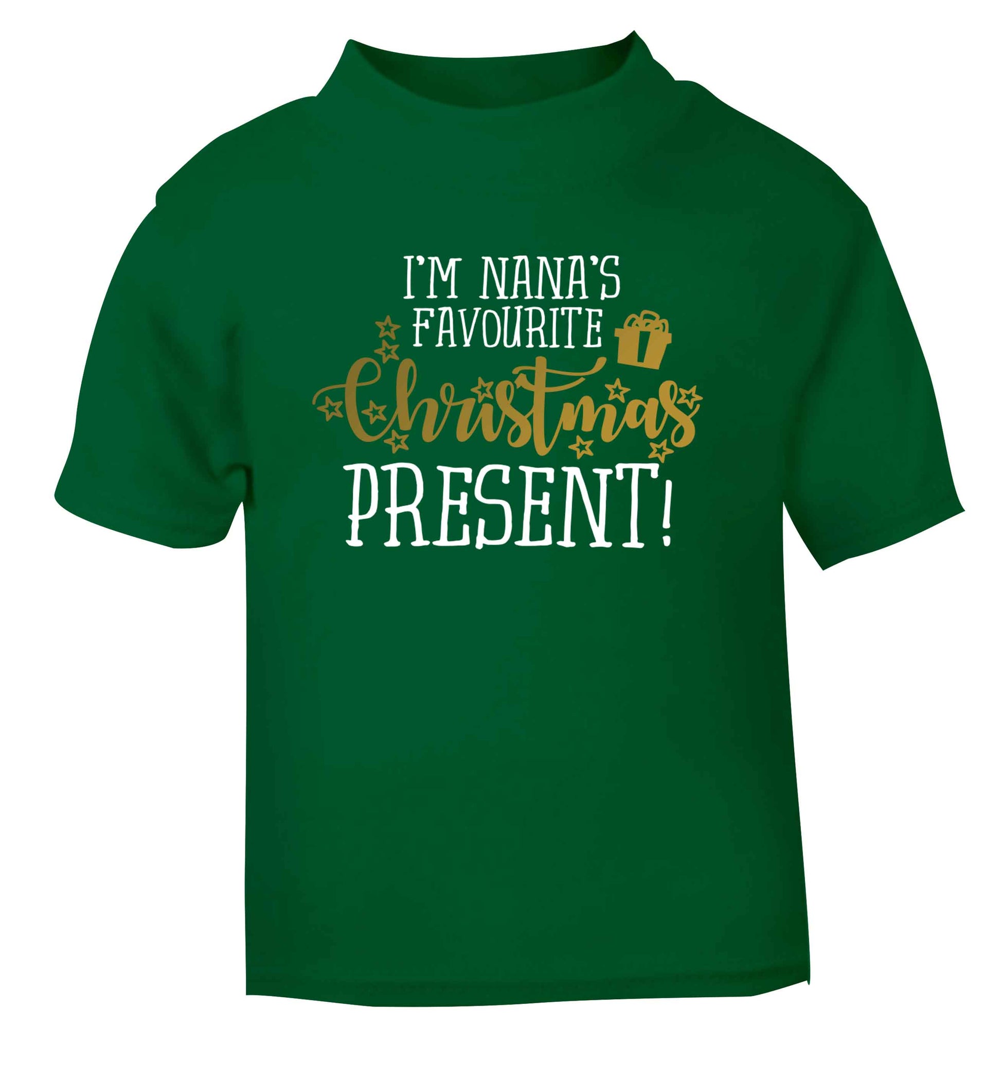 Nana's favourite Christmas present green Baby Toddler Tshirt 2 Years