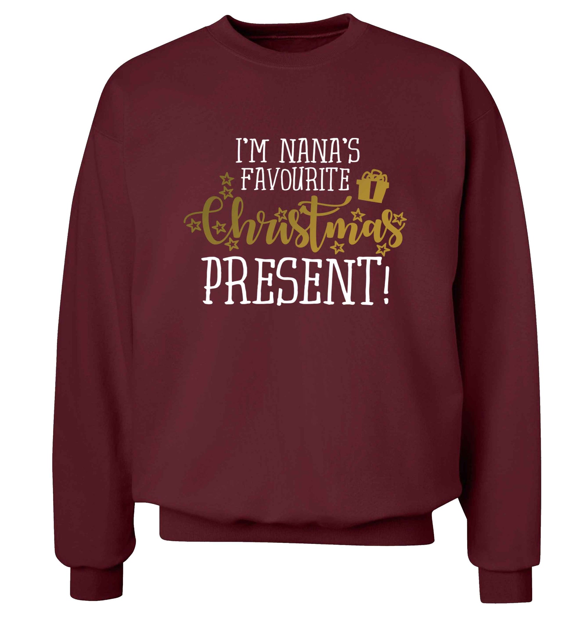 Nana's favourite Christmas present Adult's unisex maroon Sweater 2XL