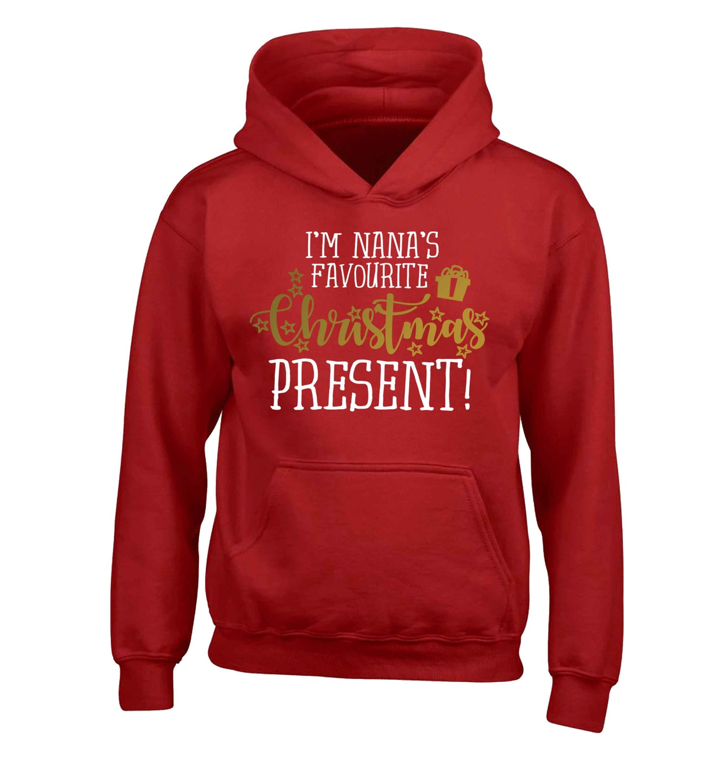 Nana's favourite Christmas present children's red hoodie 12-13 Years