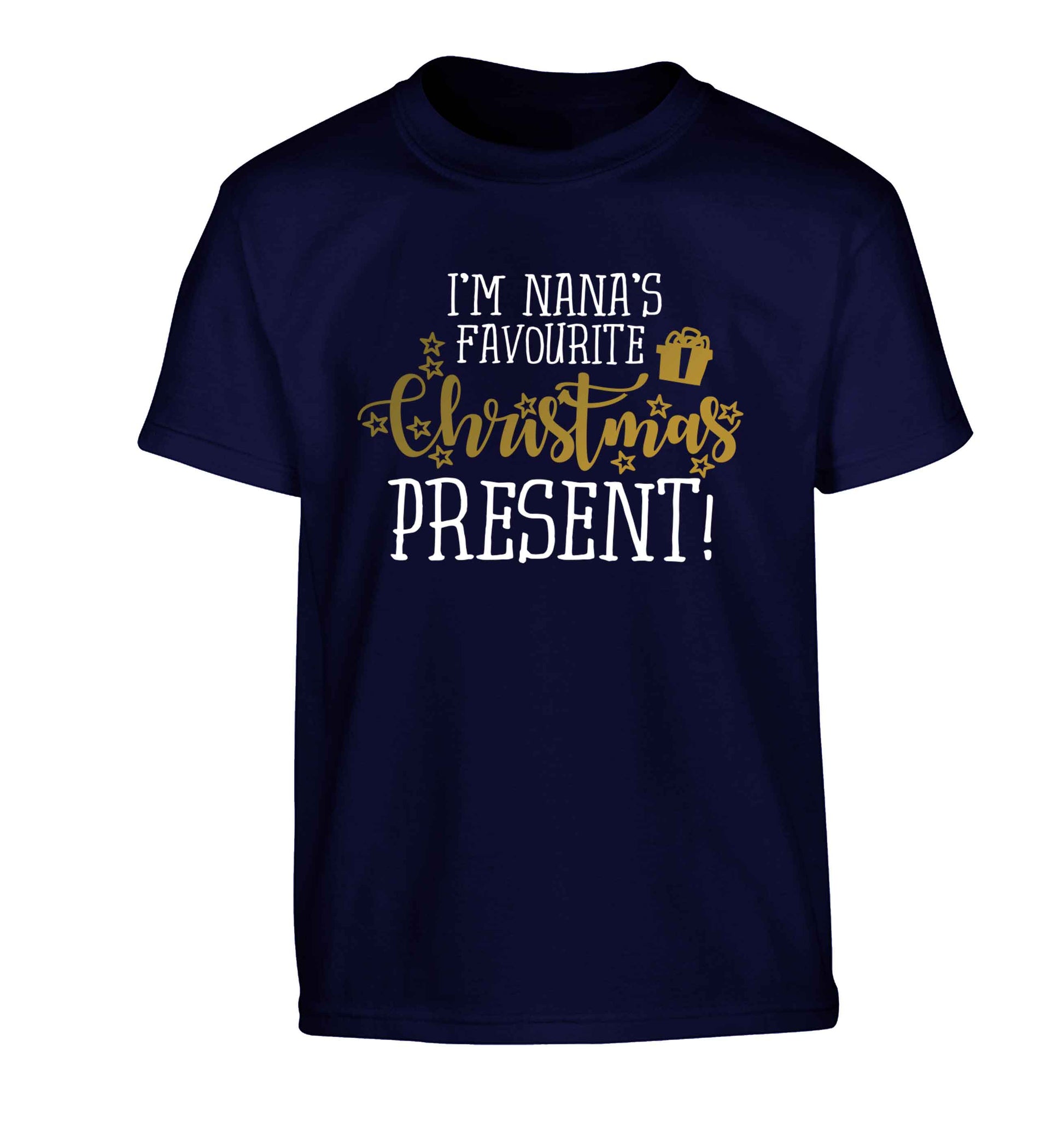 Nana's favourite Christmas present Children's navy Tshirt 12-13 Years