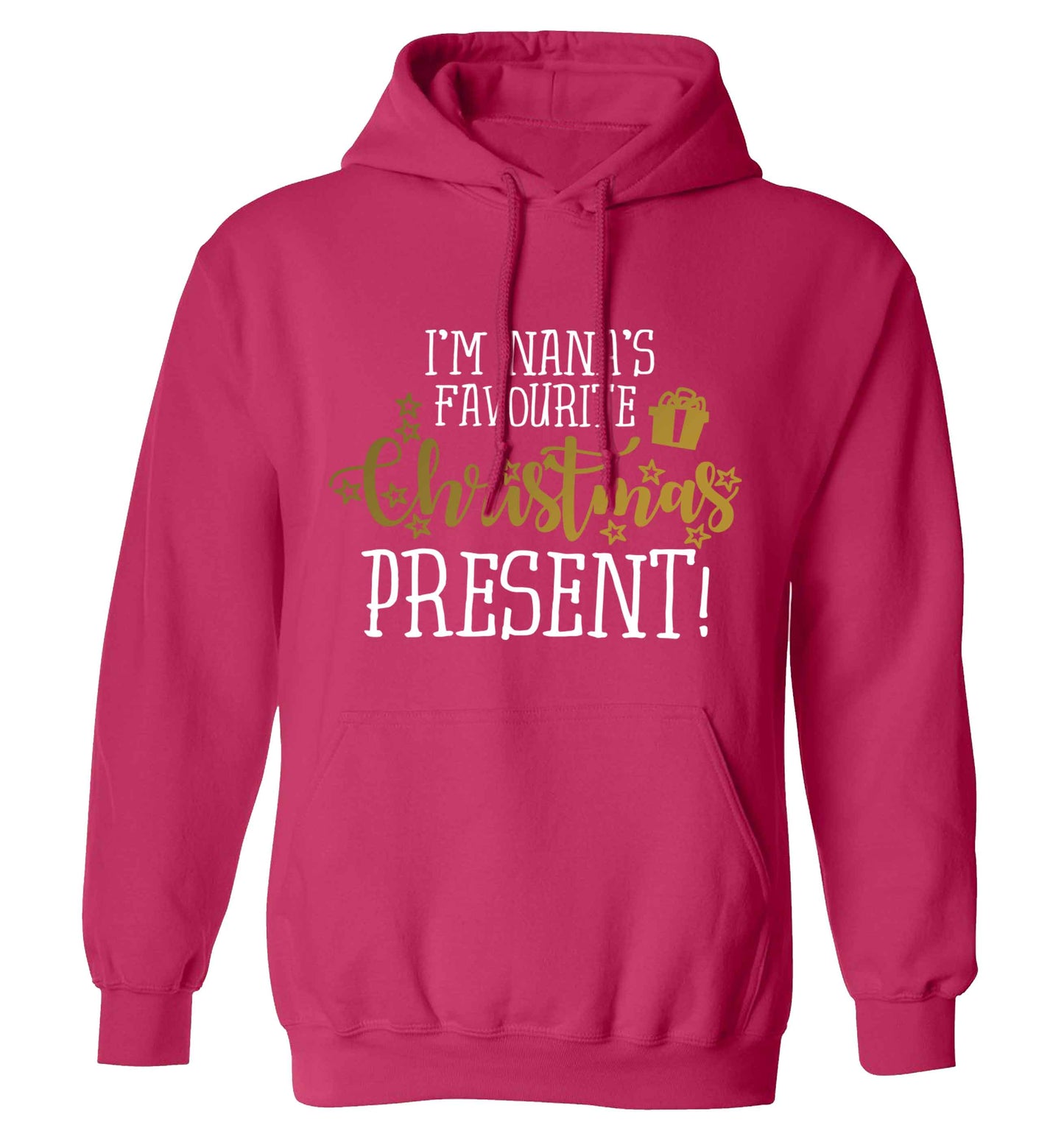 Nana's favourite Christmas present adults unisex pink hoodie 2XL