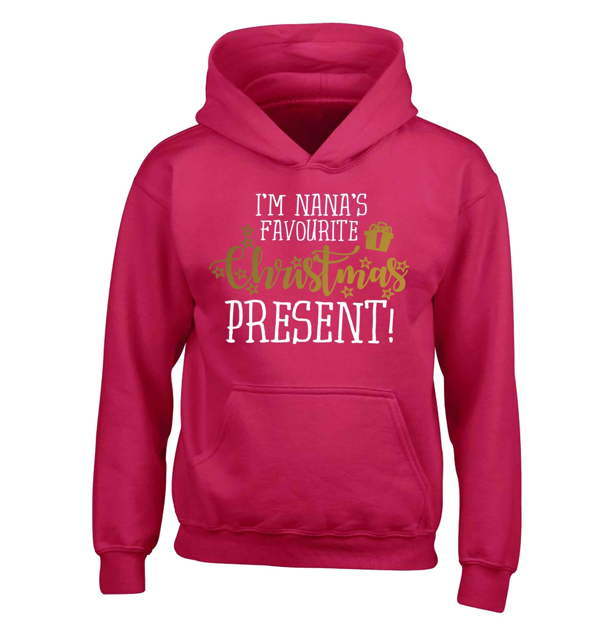 Nana's favourite Christmas present children's pink hoodie 12-13 Years