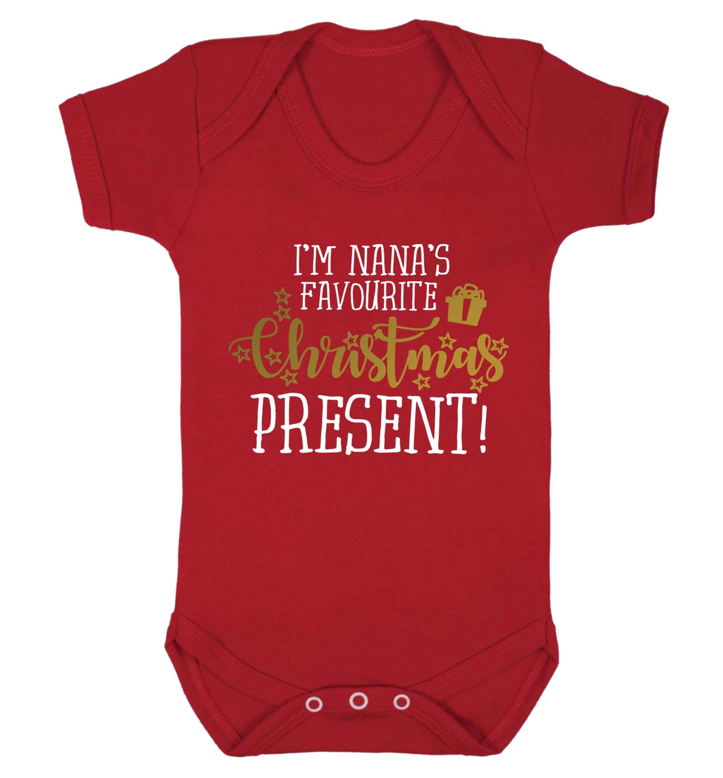 Nana's favourite Christmas present Baby Vest red 18-24 months