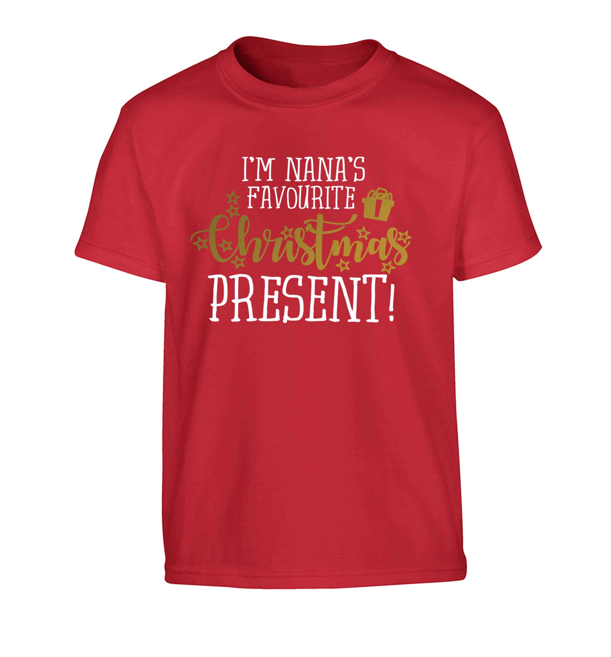 Nana's favourite Christmas present Children's red Tshirt 12-13 Years