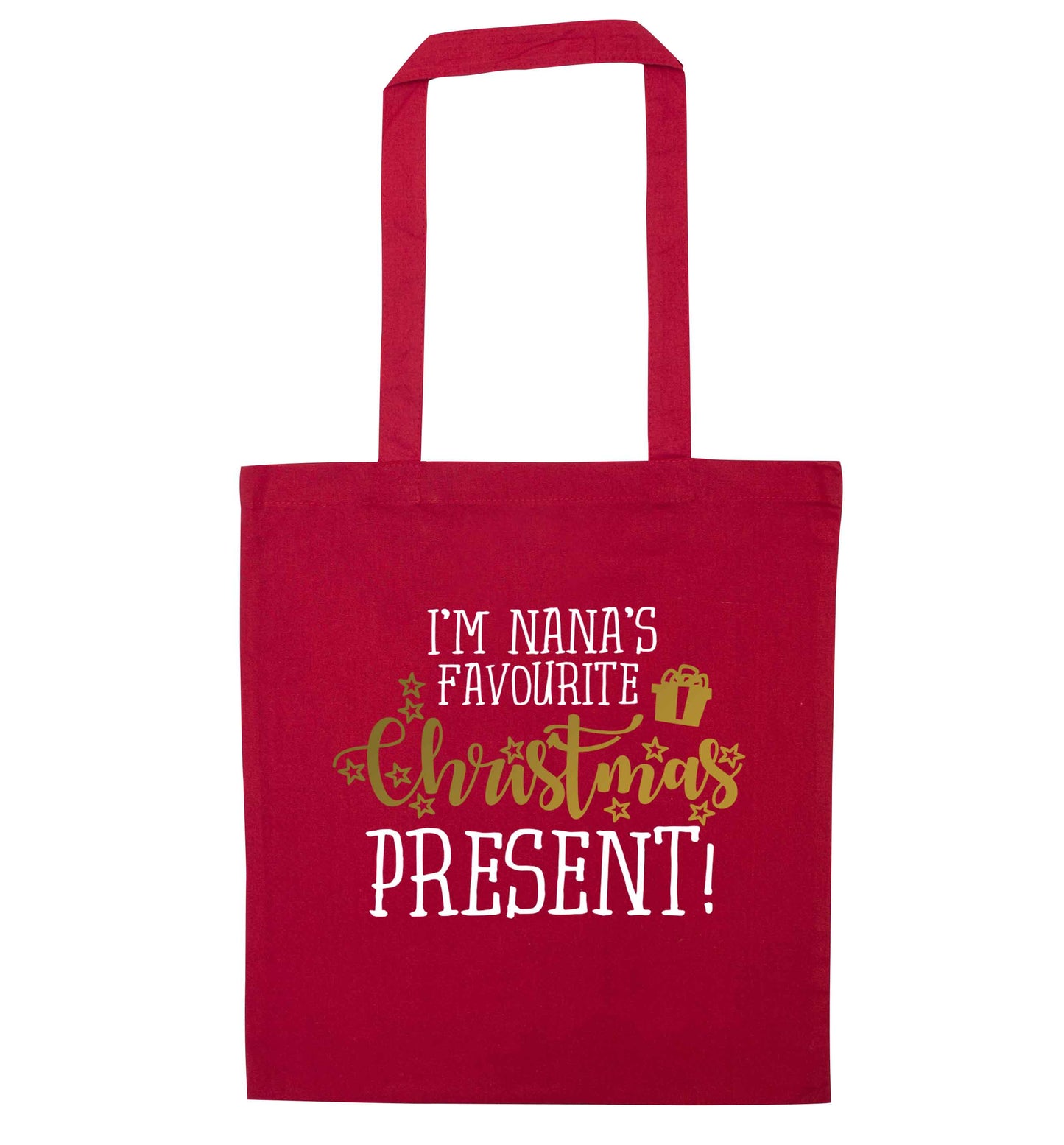 Nana's favourite Christmas present red tote bag