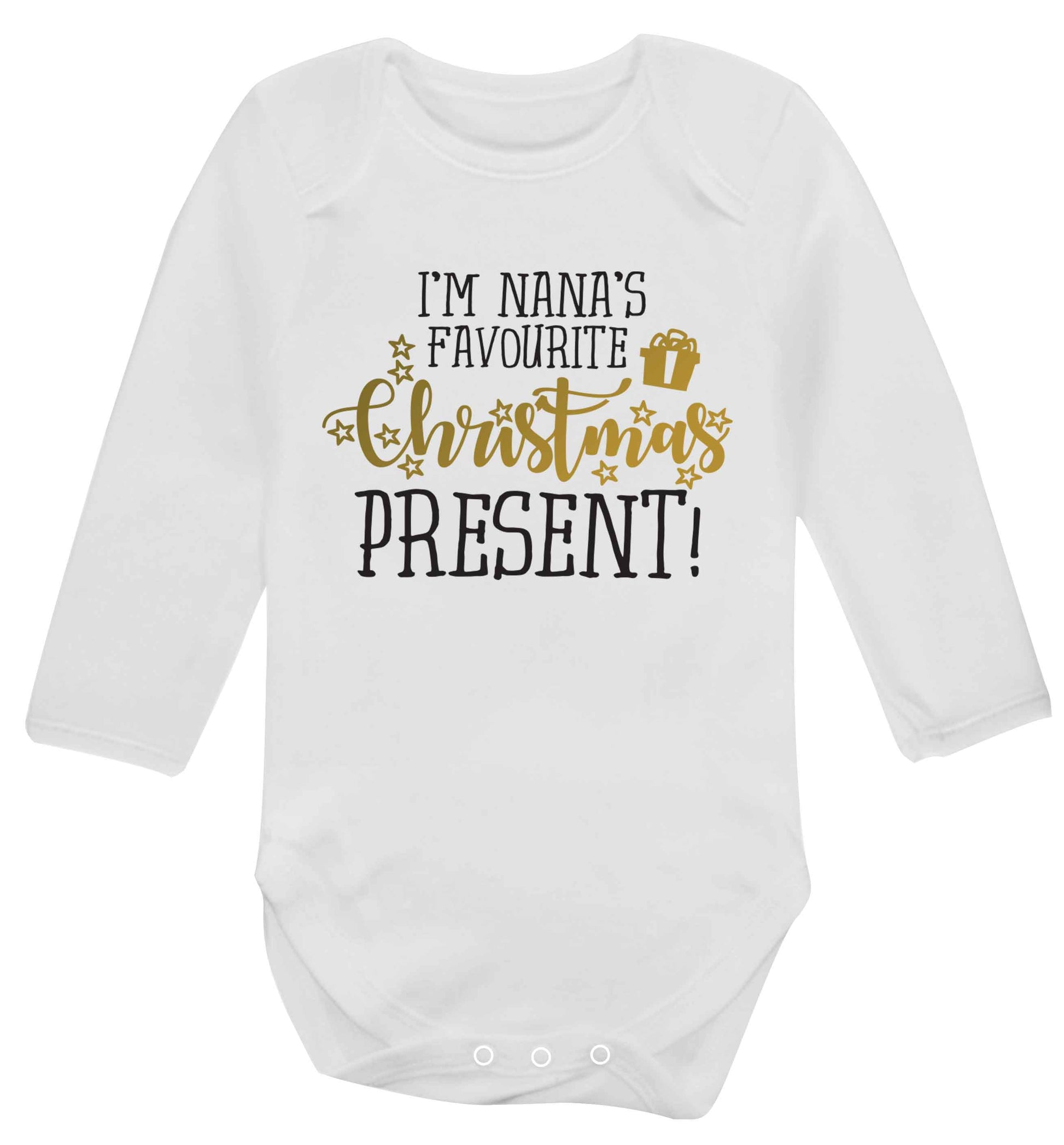 Nana's favourite Christmas present Baby Vest long sleeved white 6-12 months