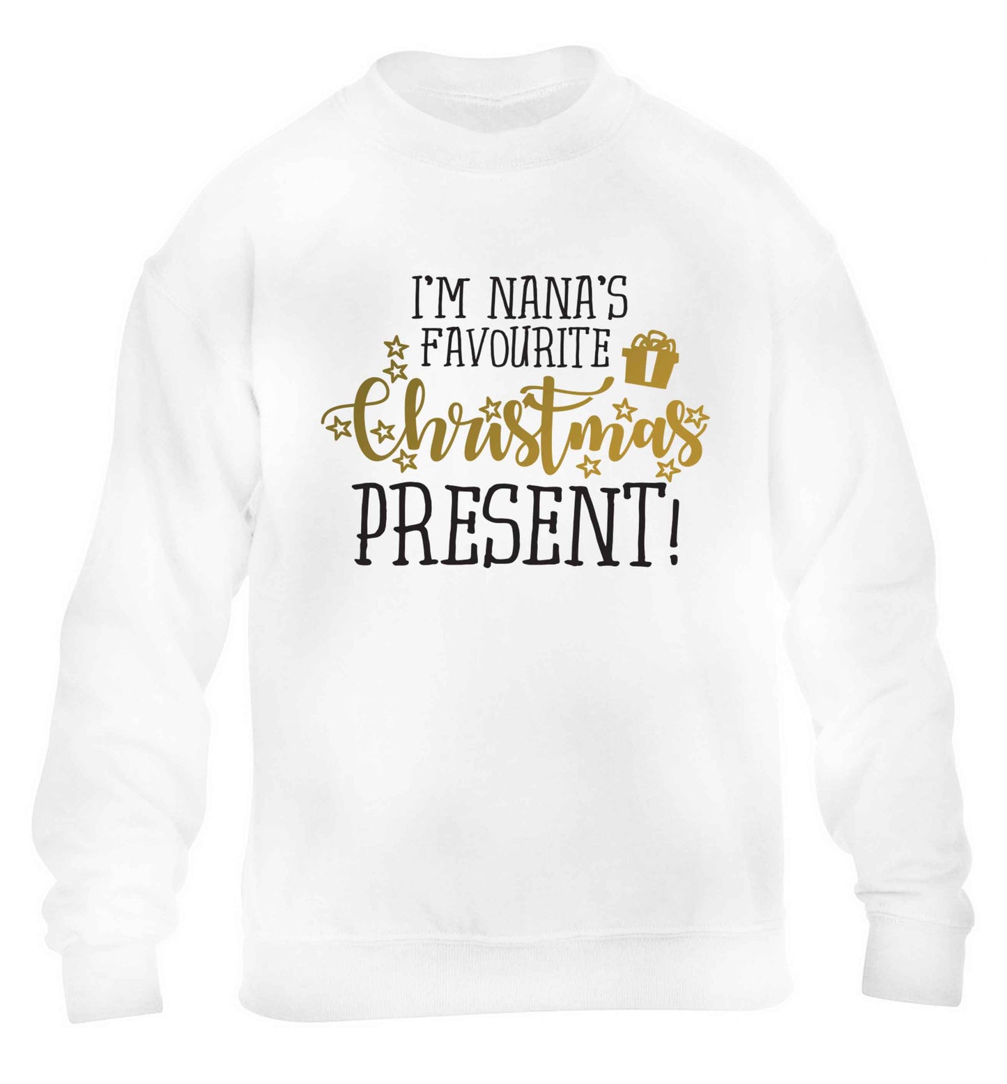 Nana's favourite Christmas present children's white sweater 12-13 Years