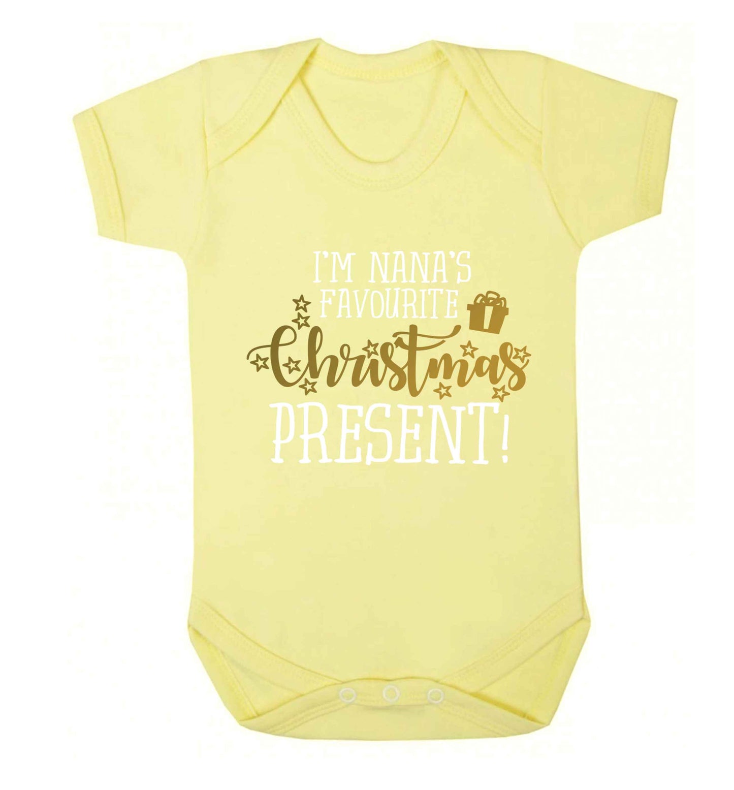 Nana's favourite Christmas present Baby Vest pale yellow 18-24 months