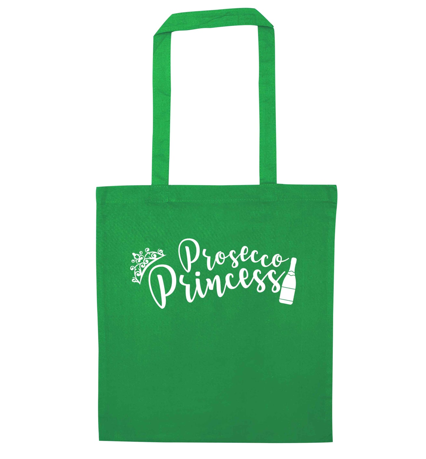 Prosecco princess green tote bag