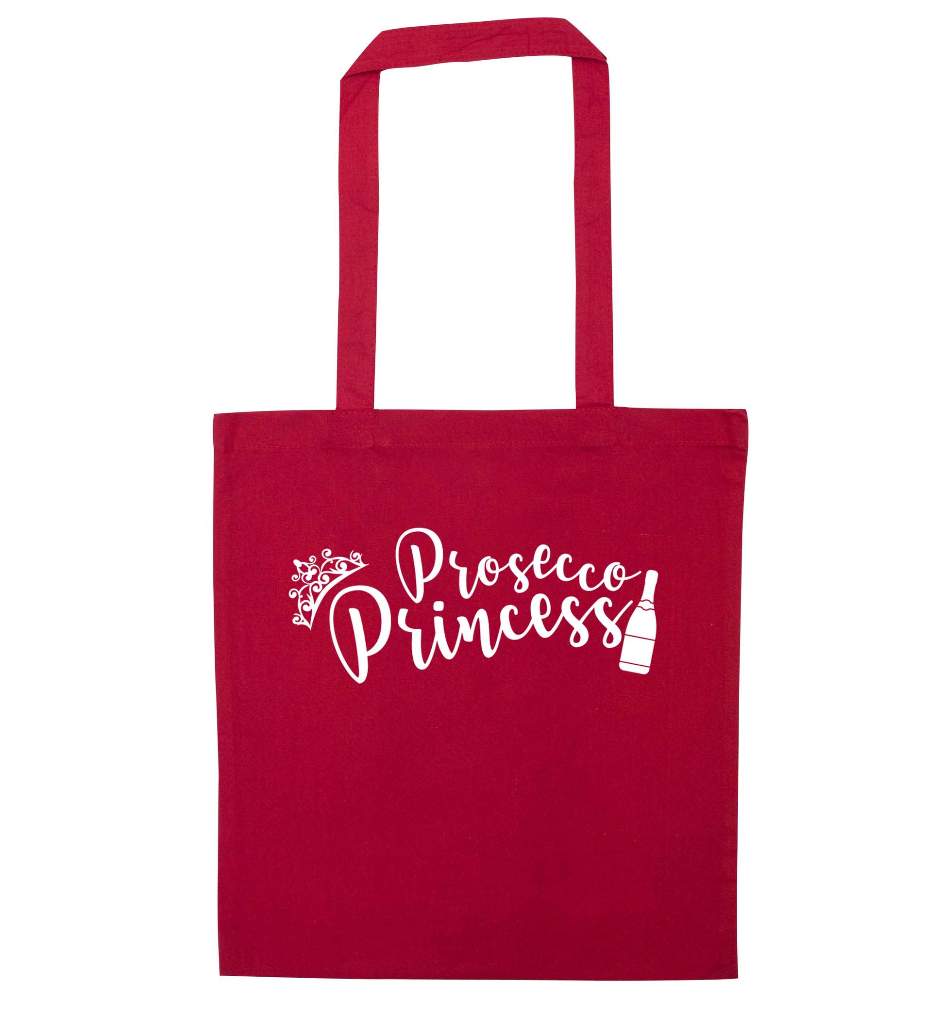 Prosecco princess red tote bag