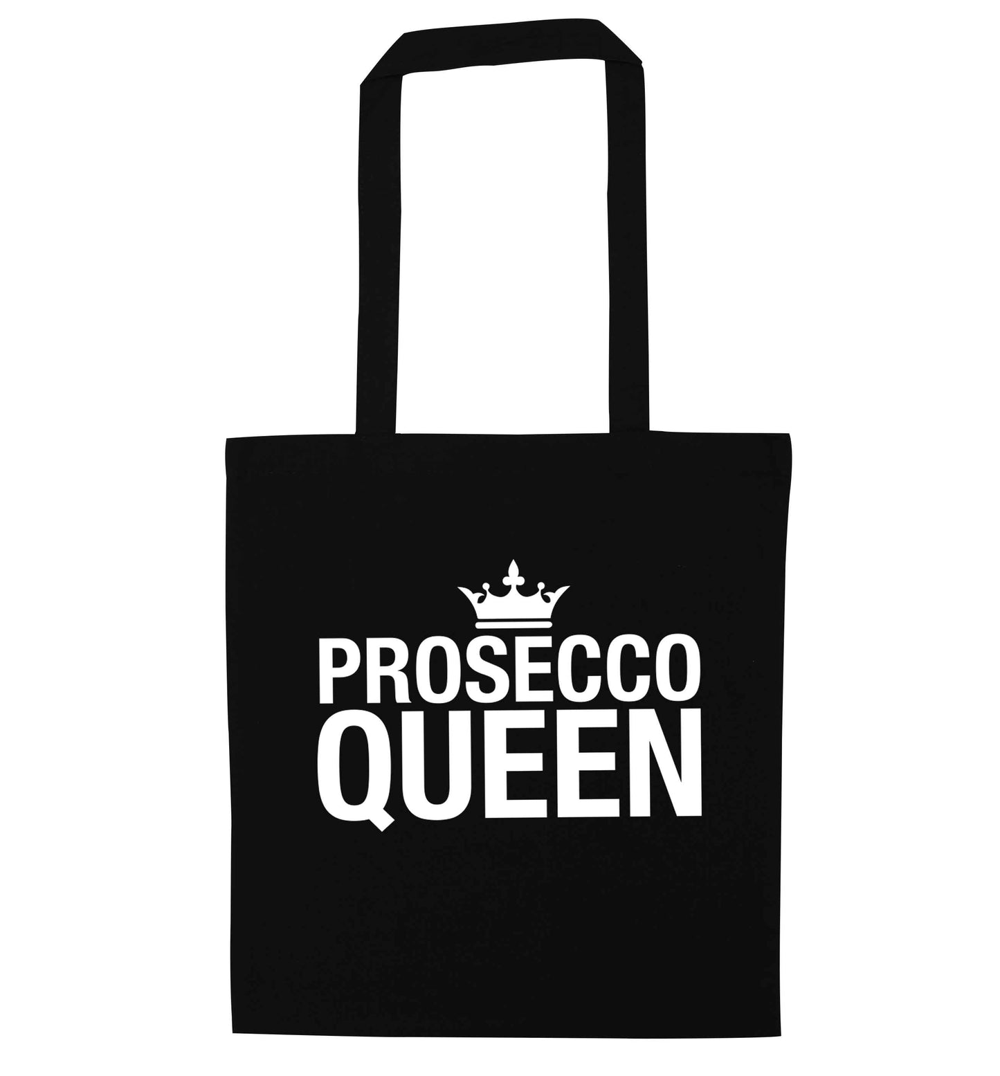 Prosecco queen black tote bag