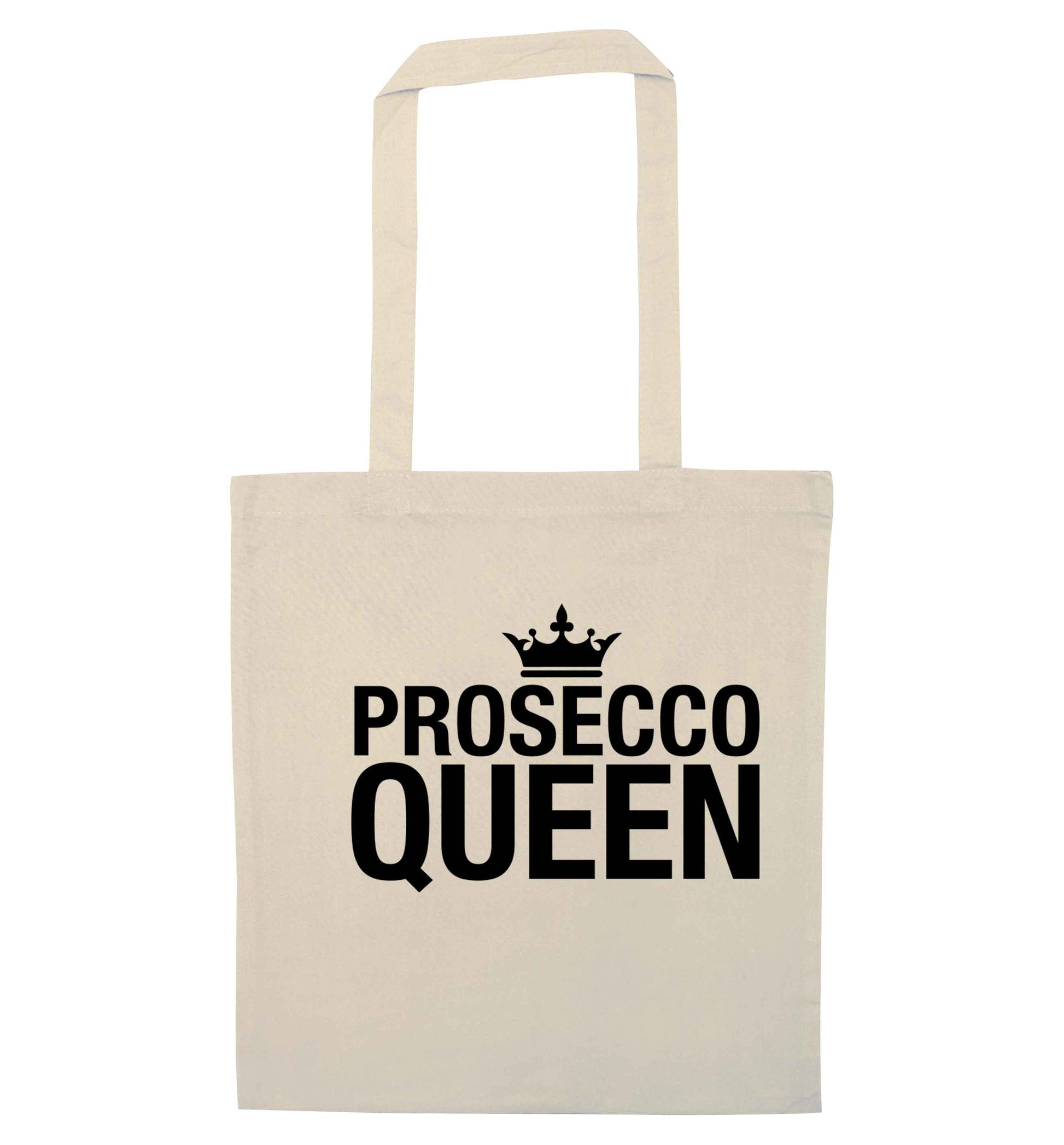 Prosecco queen natural tote bag