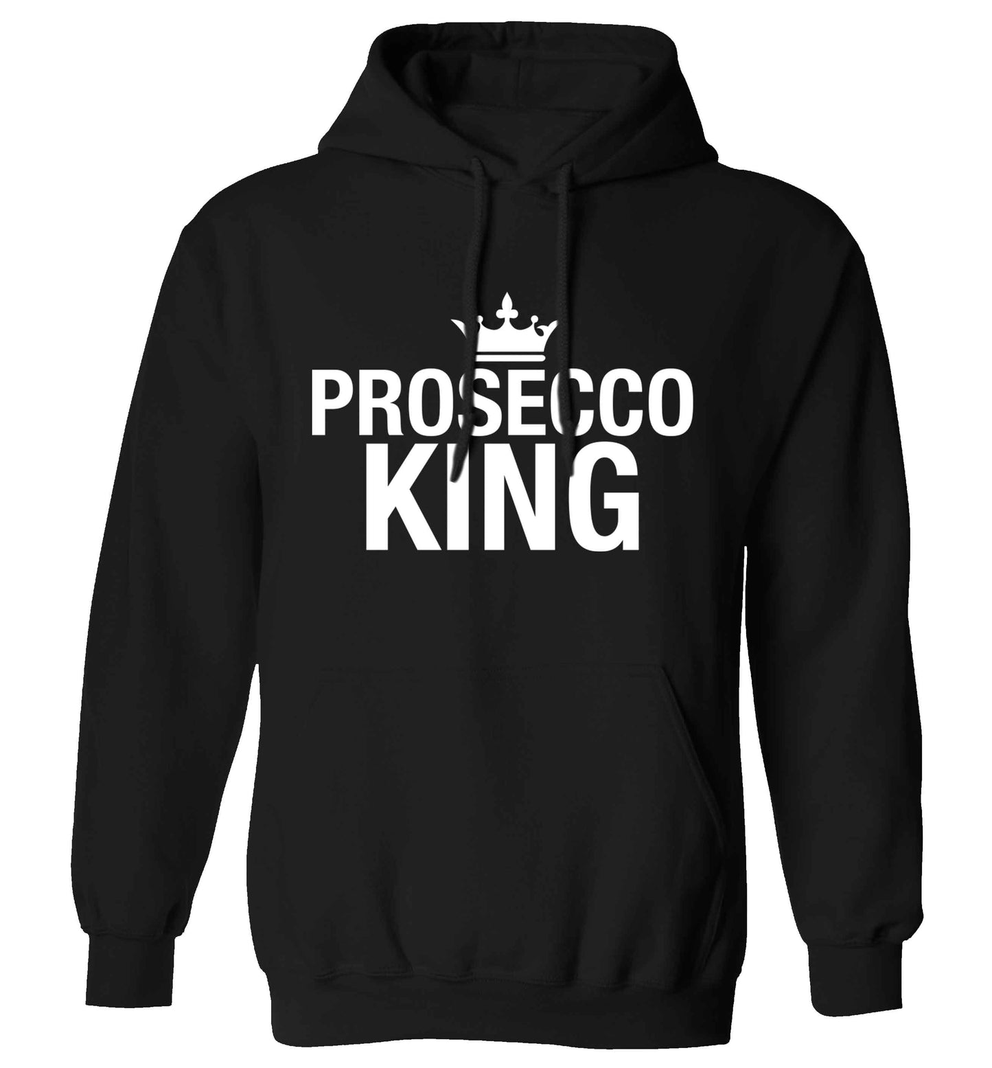 Prosecco king adults unisex black hoodie 2XL