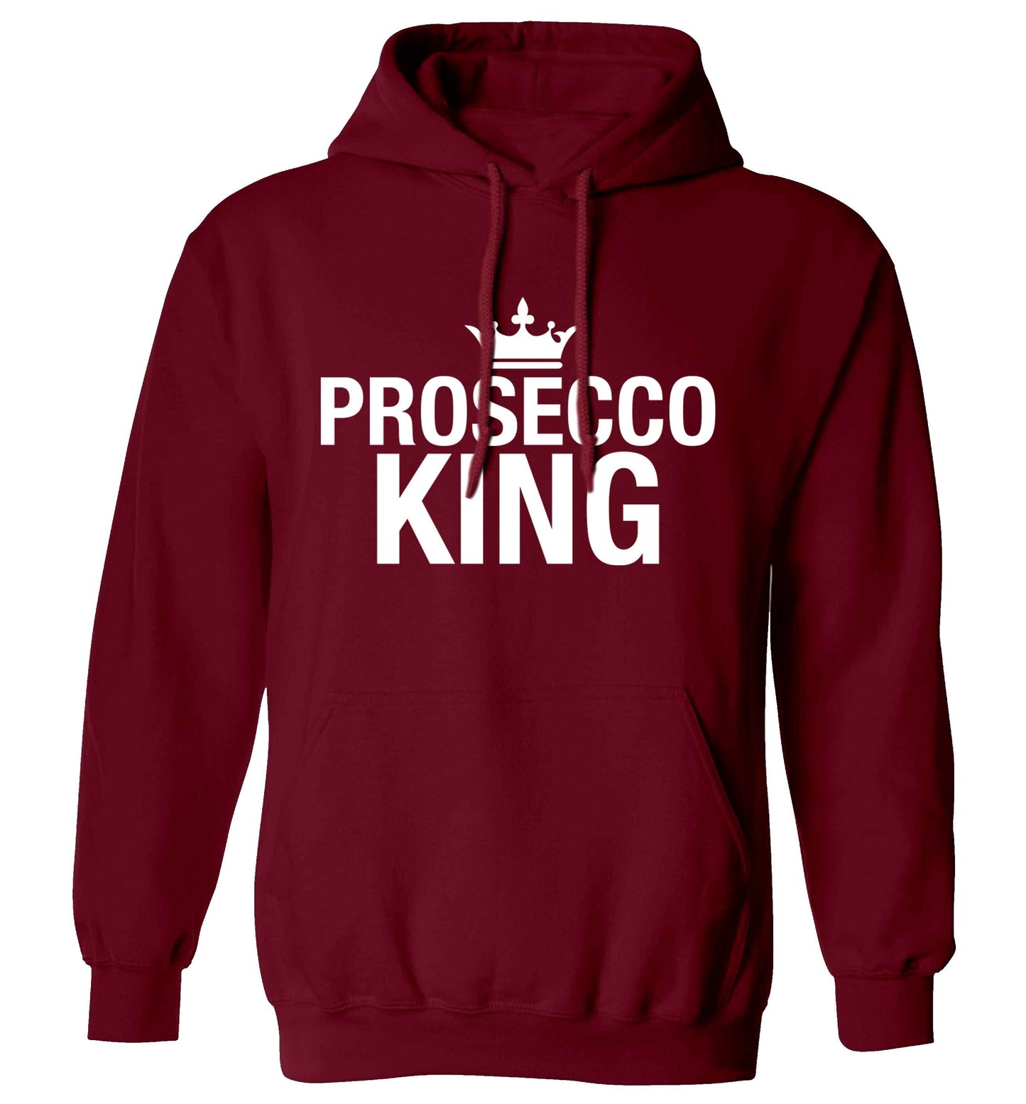 Prosecco king adults unisex maroon hoodie 2XL