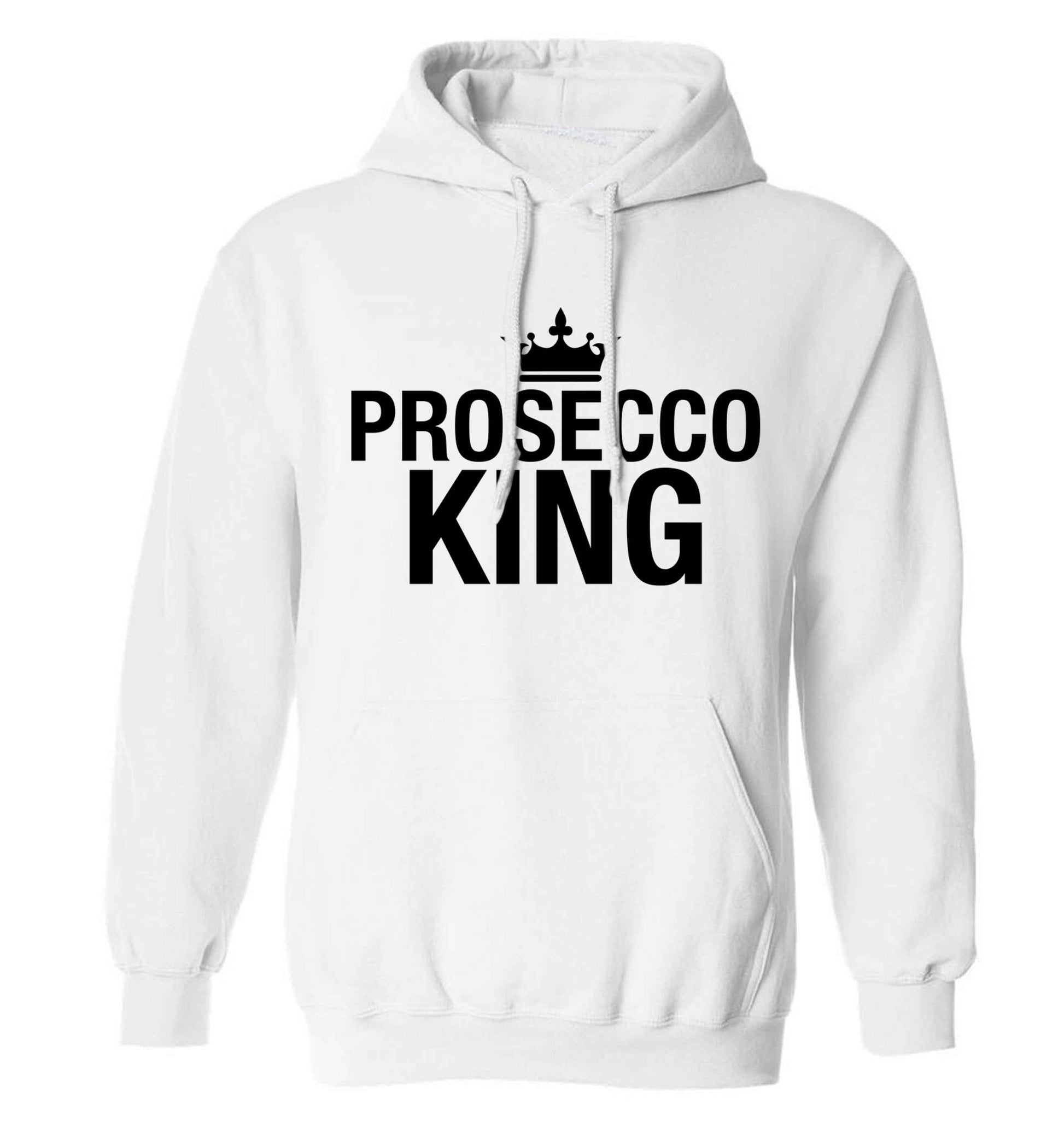 Prosecco king adults unisex white hoodie 2XL