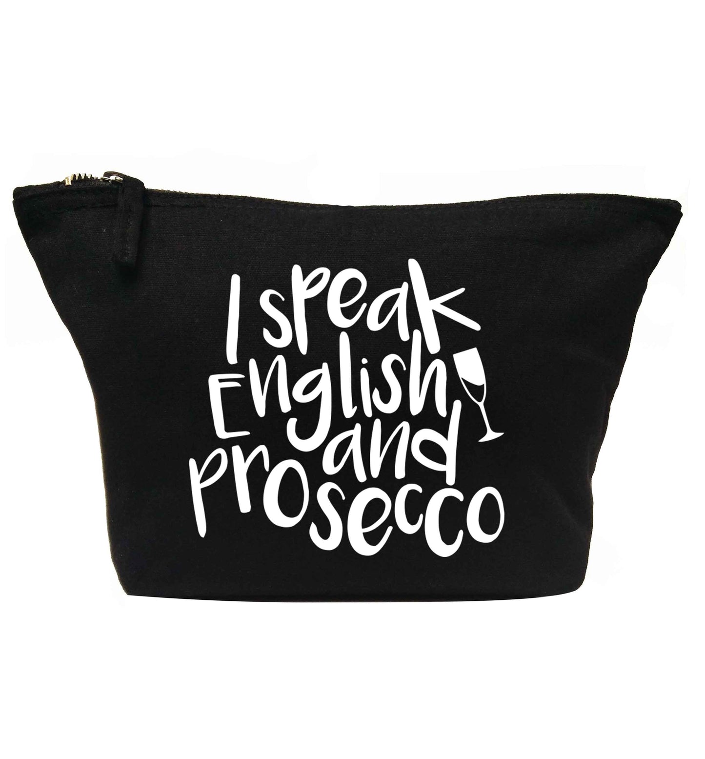 I speak English and prosecco | makeup / wash bag