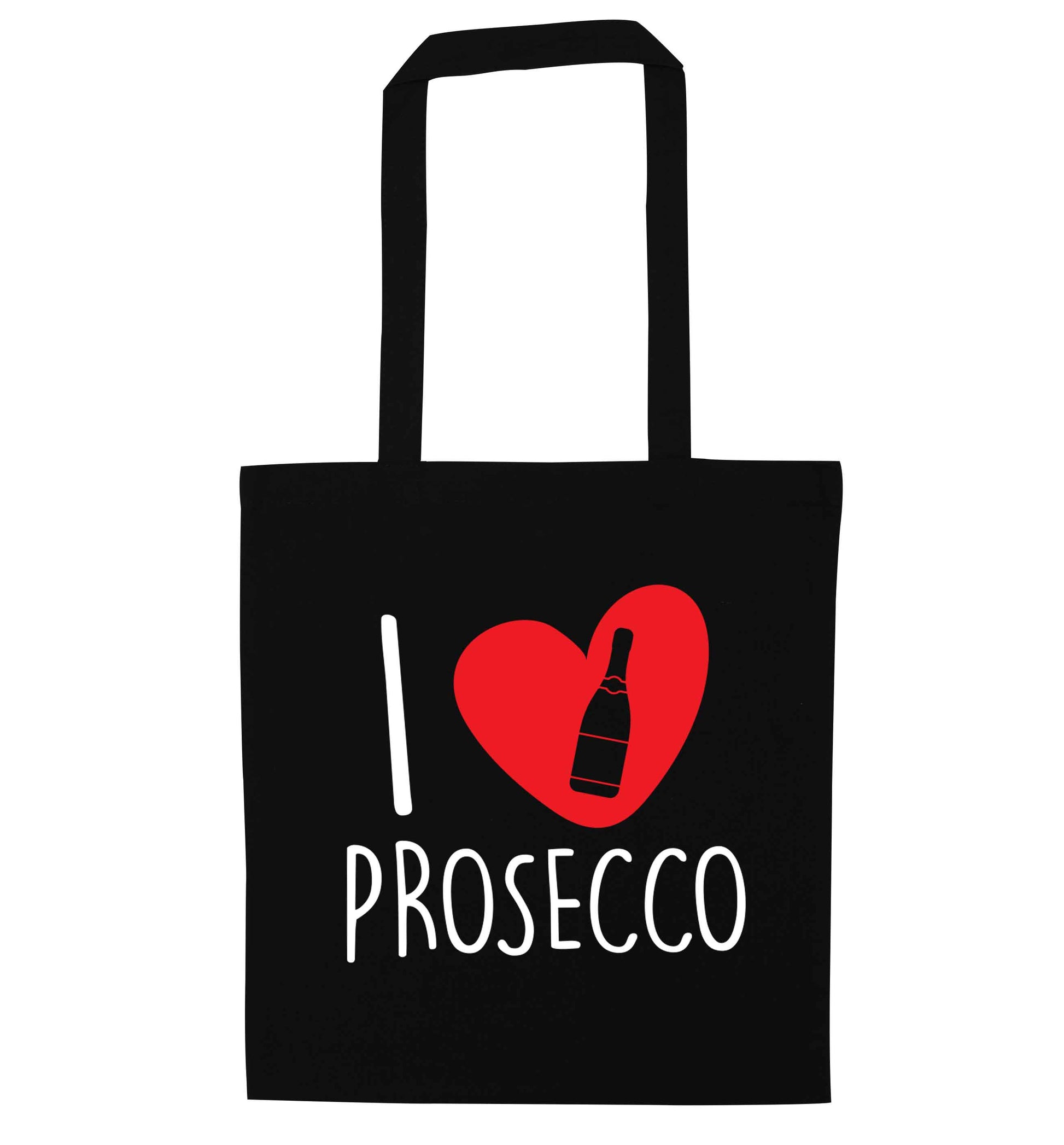 I love prosecco black tote bag