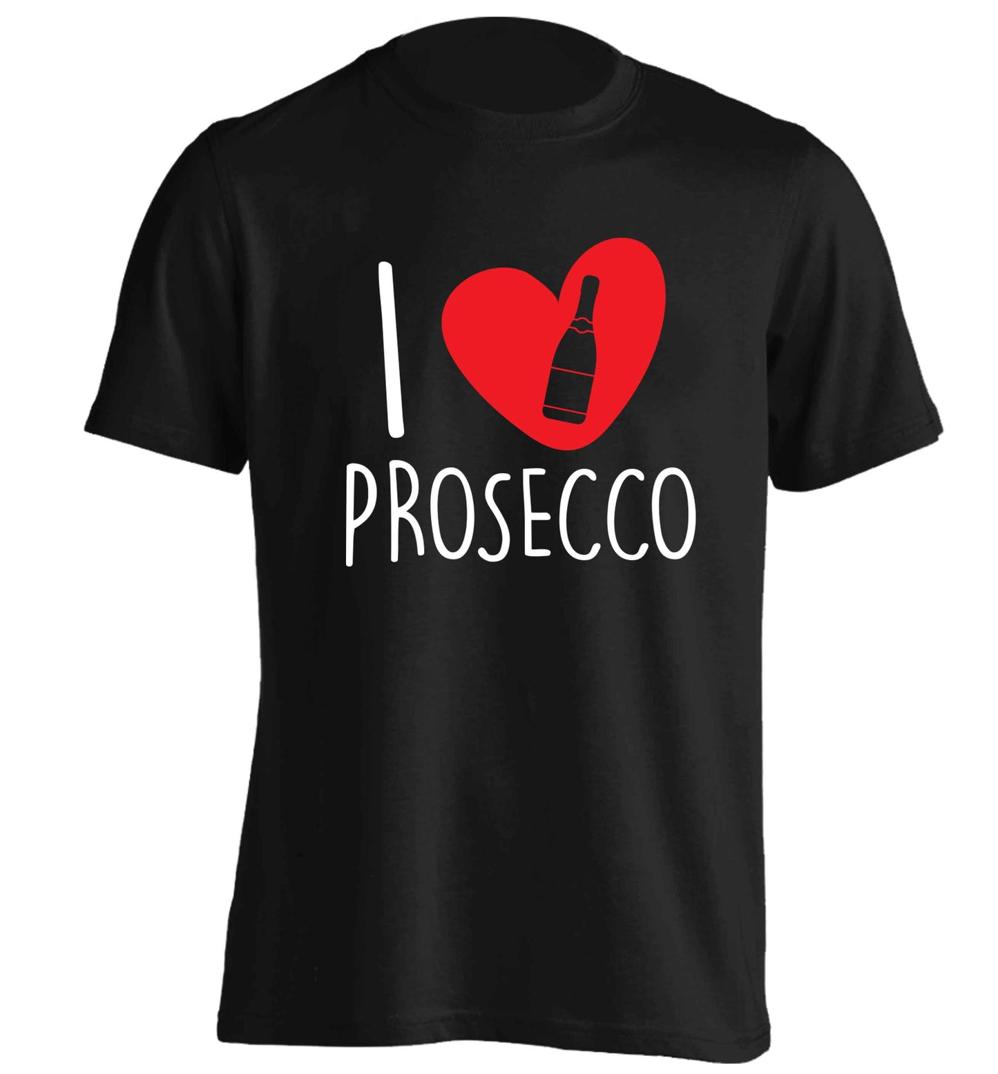 I love prosecco adults unisex black Tshirt 2XL