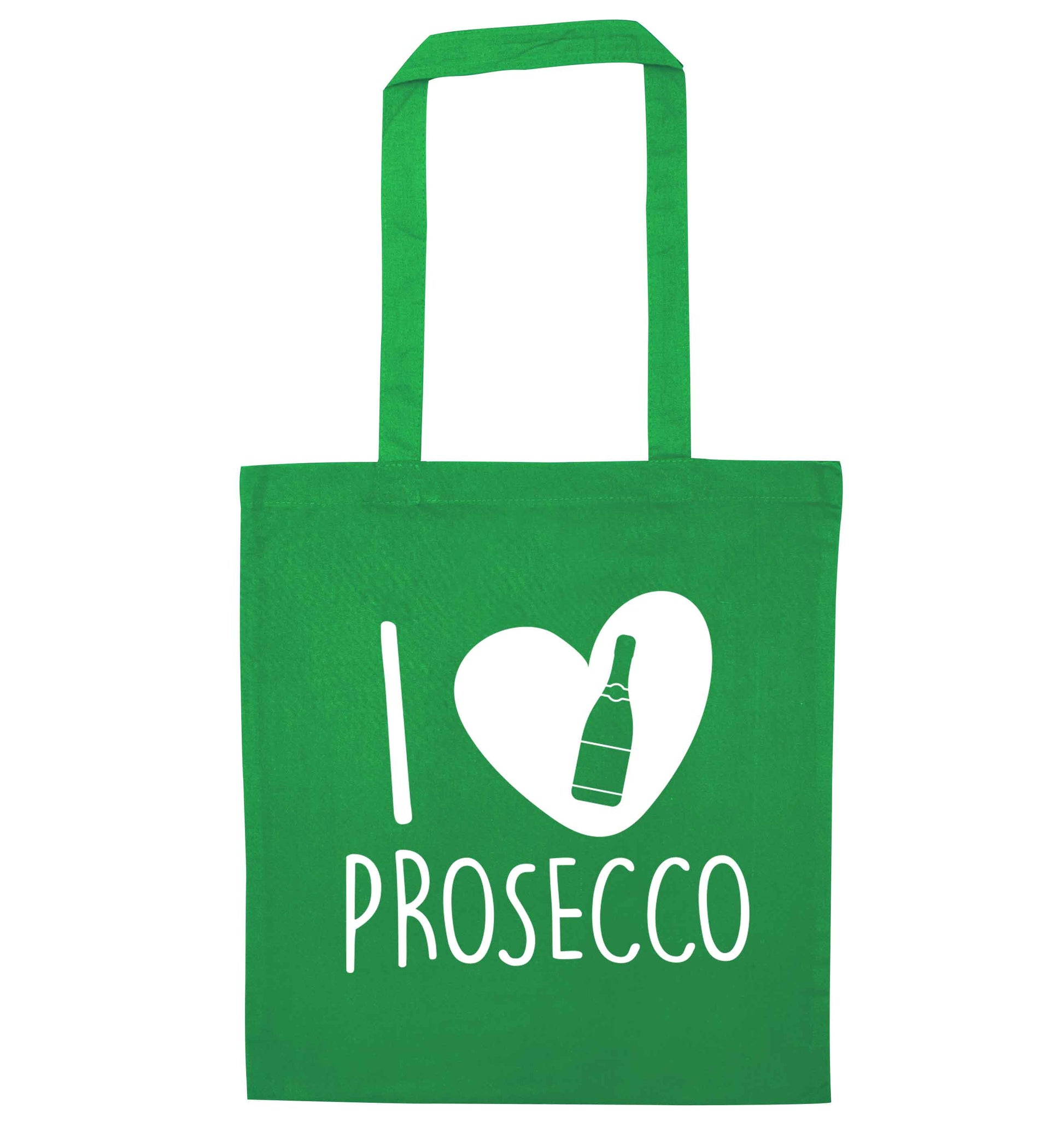 I love prosecco green tote bag