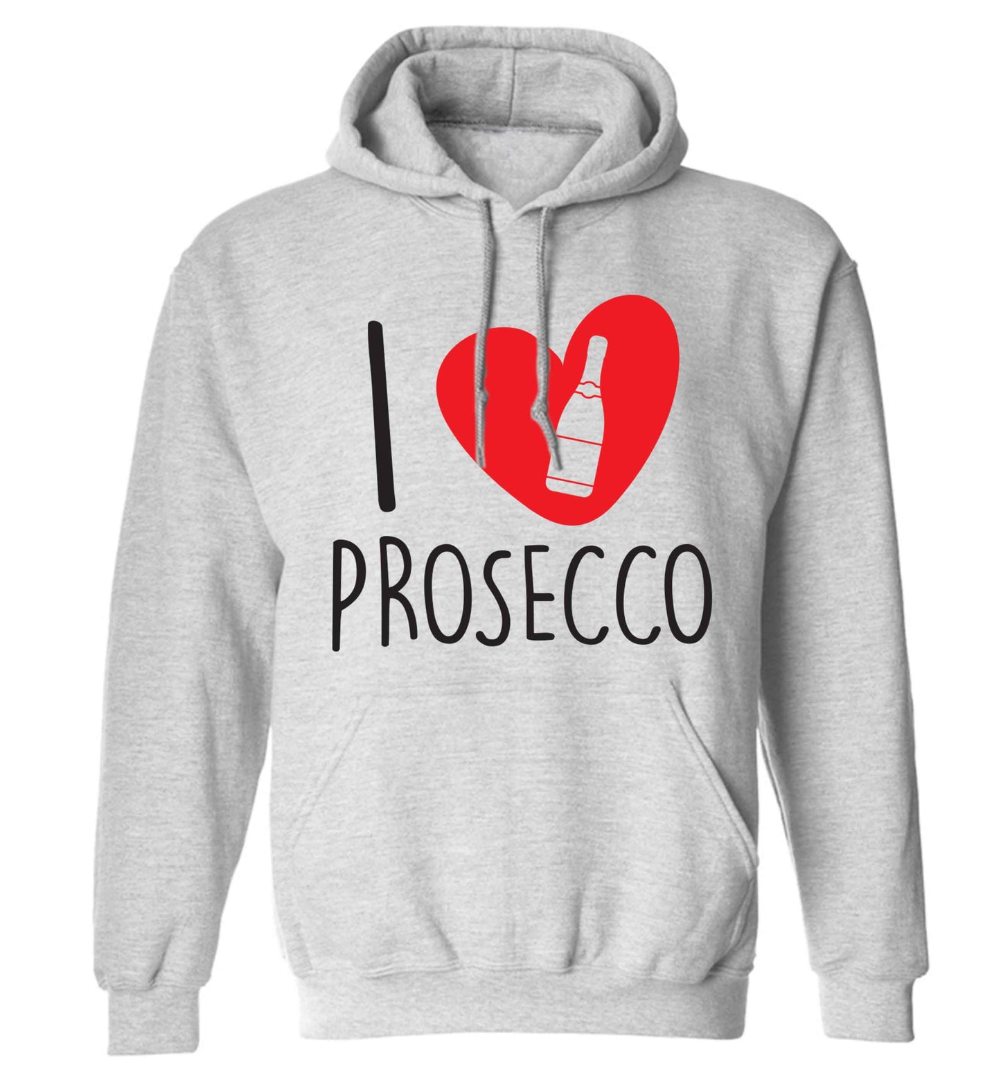 I love prosecco adults unisex grey hoodie 2XL